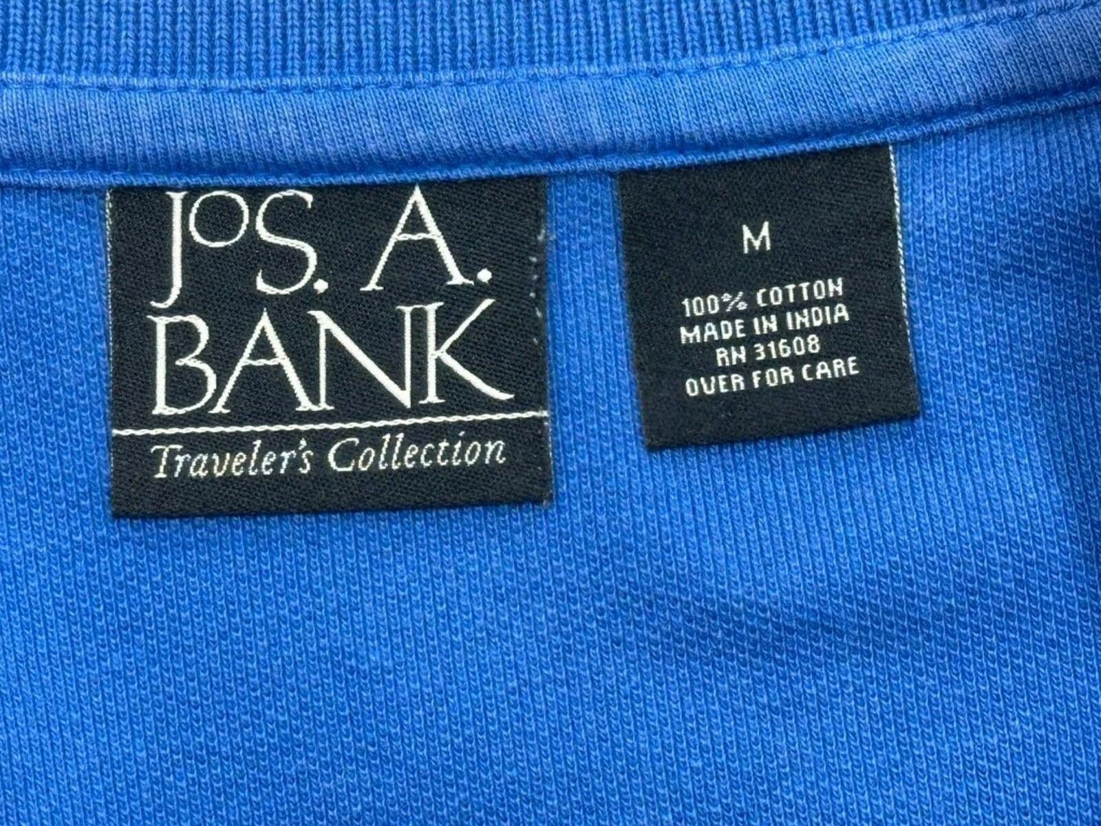 Jos. A. Bank Jos A Bank 1/4 Button Travelers Polo Shirt Blue Mens M Size US M / EU 48-50 / 2 - 6 Thumbnail