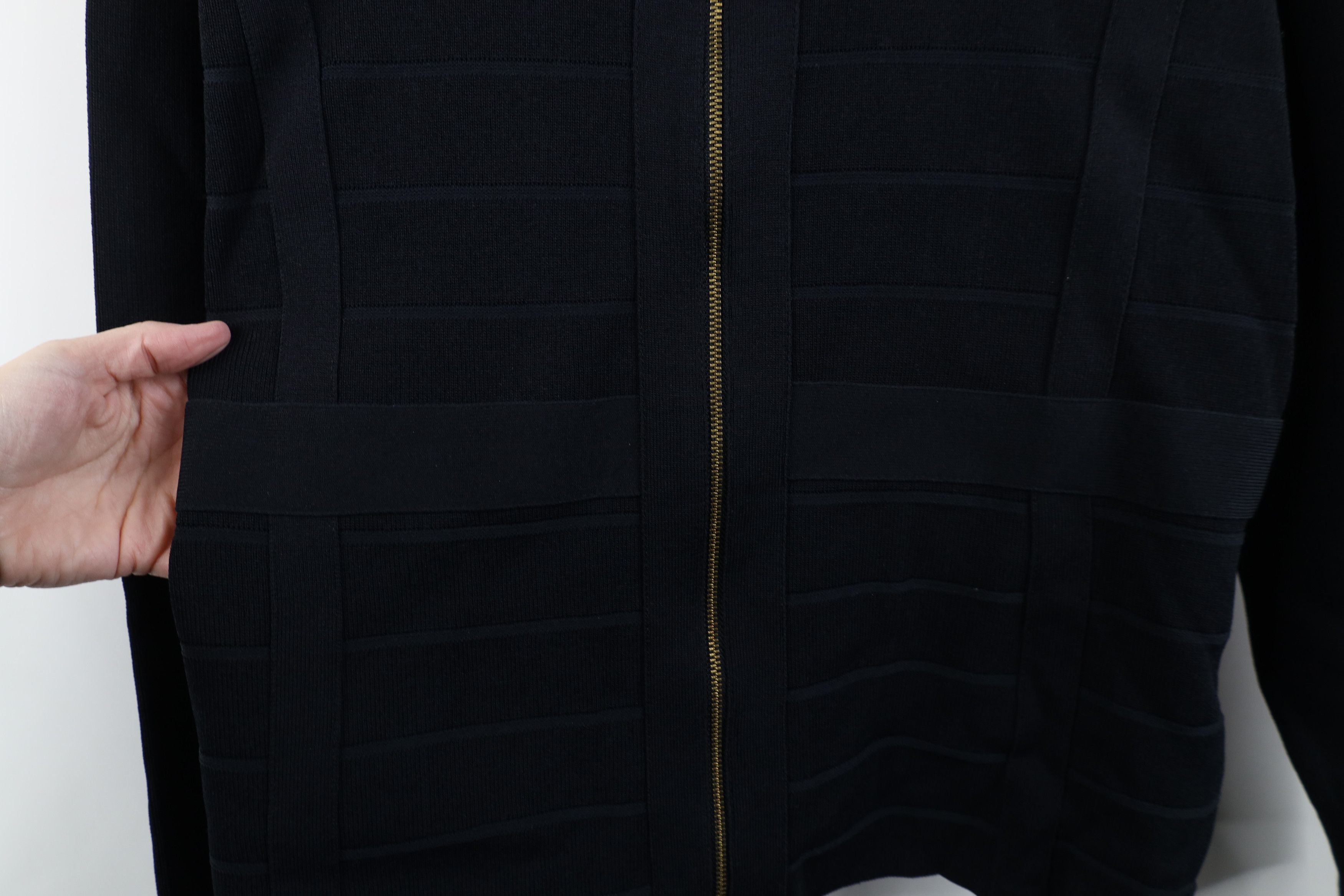 Vintage New Lane Bryant Ribbed Knit Full Zip Sweater Jacket Black Size 3XL / US 20-22 - 7 Thumbnail