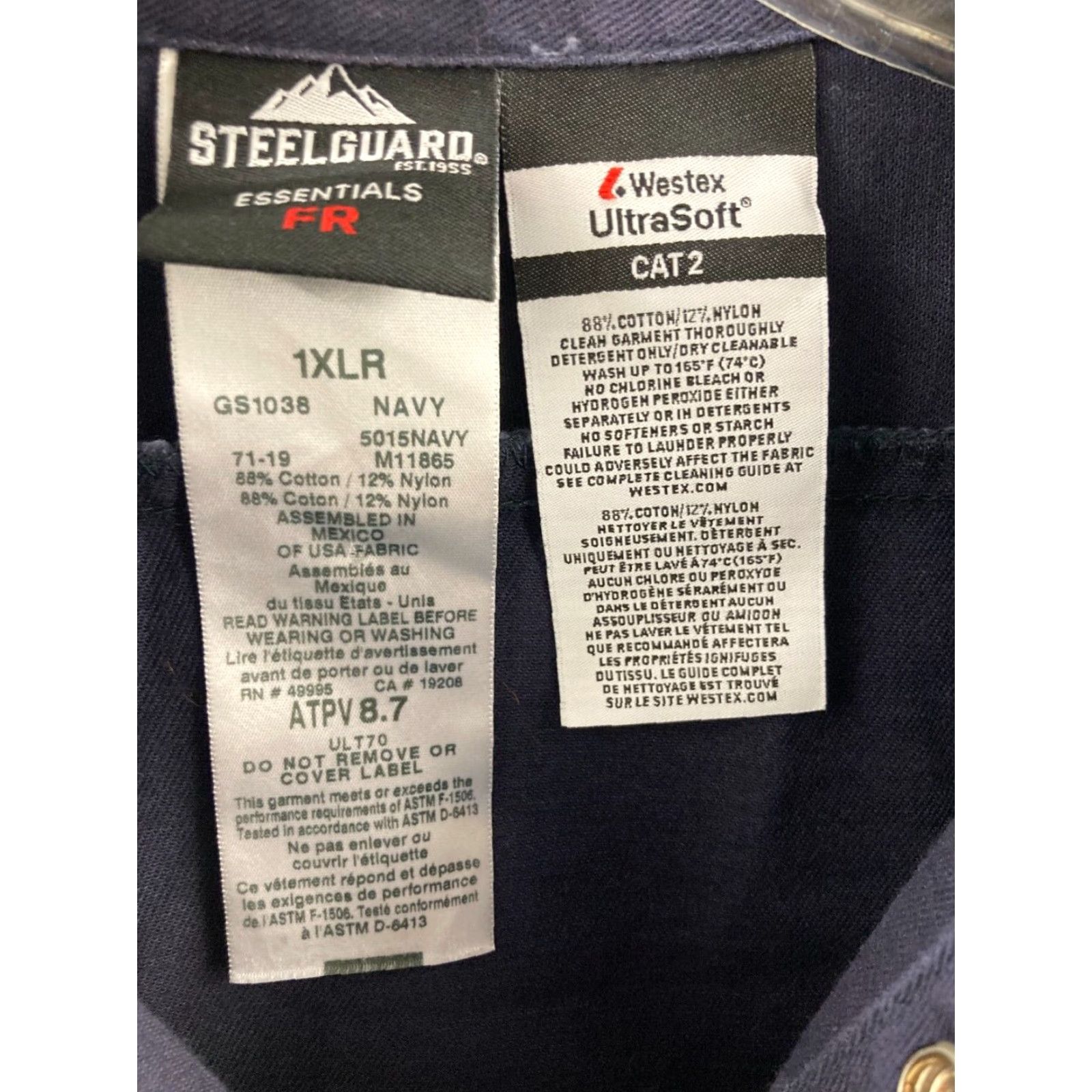 Vintage SteelGuard FR Shirt XL Blue Cotton Blend Men Size US XL / EU 56 / 4 - 6 Thumbnail