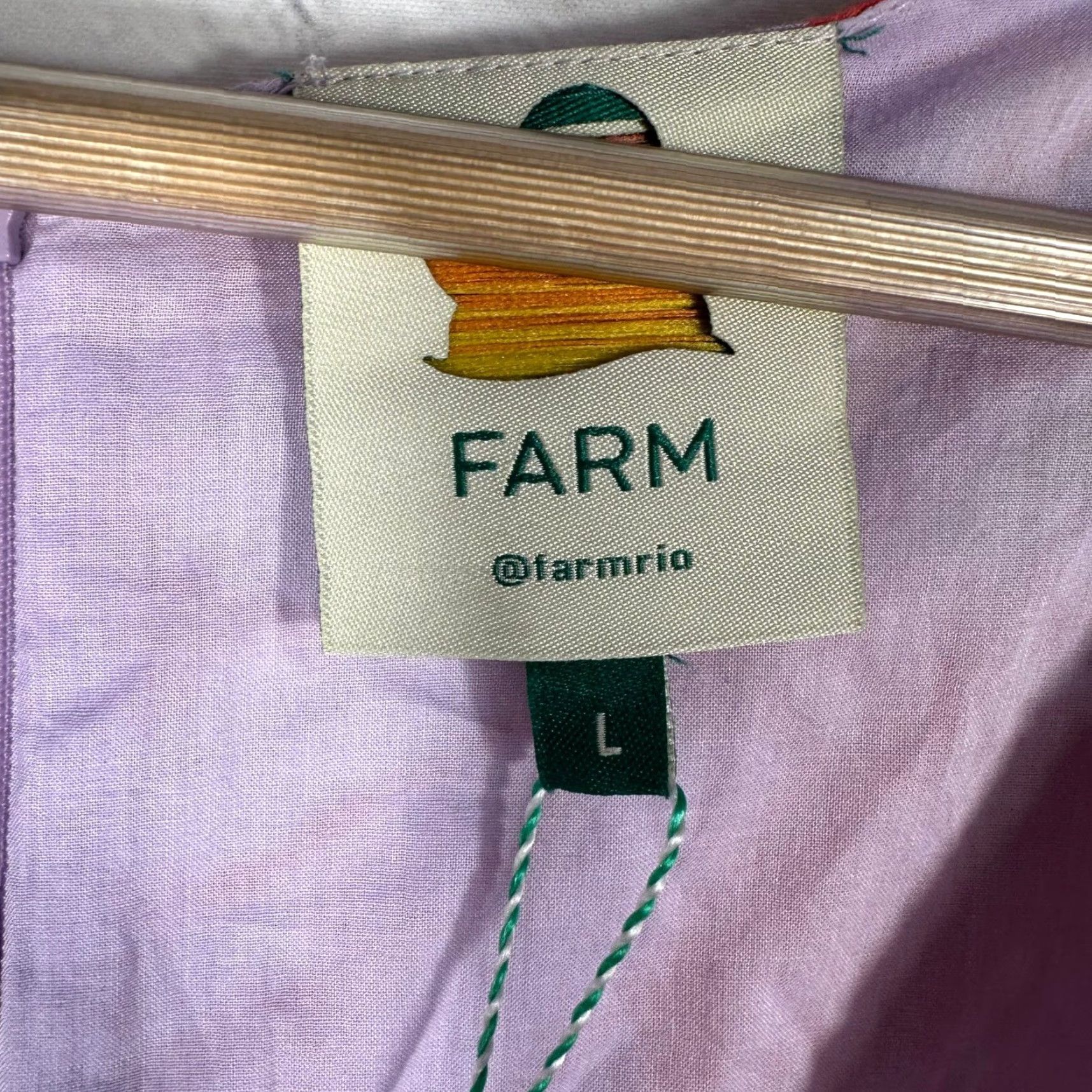 Farm Rio Farm Rio Lilac Color Birds Midi Dress Cotton Eyelet Puff Sleeve L Adjustable? Wait. Size L / US 10 / IT 46 - 4 Thumbnail