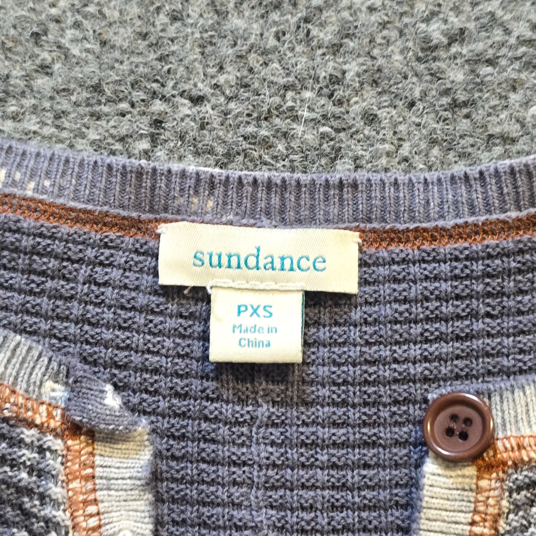 Vintage Sundance Top Womens XS Petite Gray Thermal Henley Oversized Boxy Casual Shirt Size XS / US 0-2 / IT 36-38 - 4 Thumbnail