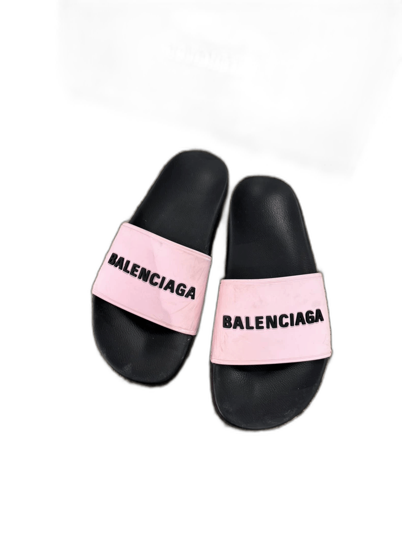 Balenciaga Balenciaga Balenciaga Pink Black Summer Slide Sandals -250 Size US 6 / IT 36 - 1 Thumbnail