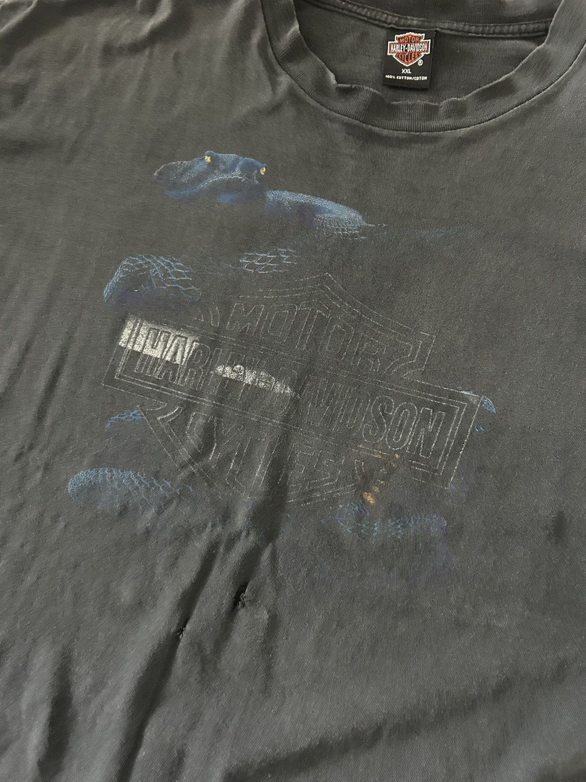 Harley Davidson Vintage Harley Davidson Snake Tee Size US XL / EU 56 / 4 - 2 Thumbnail