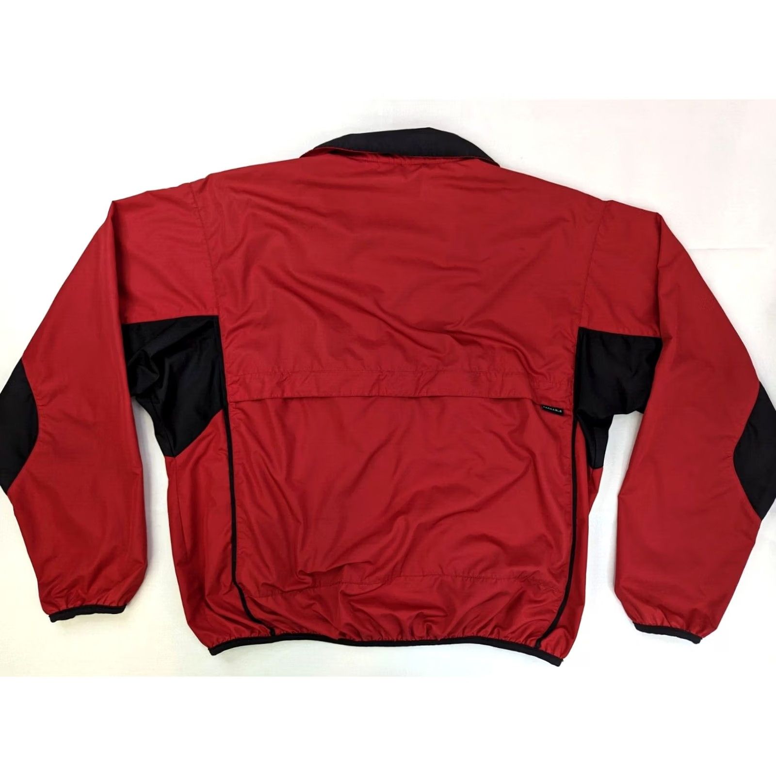 Vintage Columbia Packable Windbreaker Pullover Jacket Men XL Red Black Lightweight Microtex Packable Hooded Stand-Up Collar Size US XL / EU 56 / 4 - 7 Thumbnail