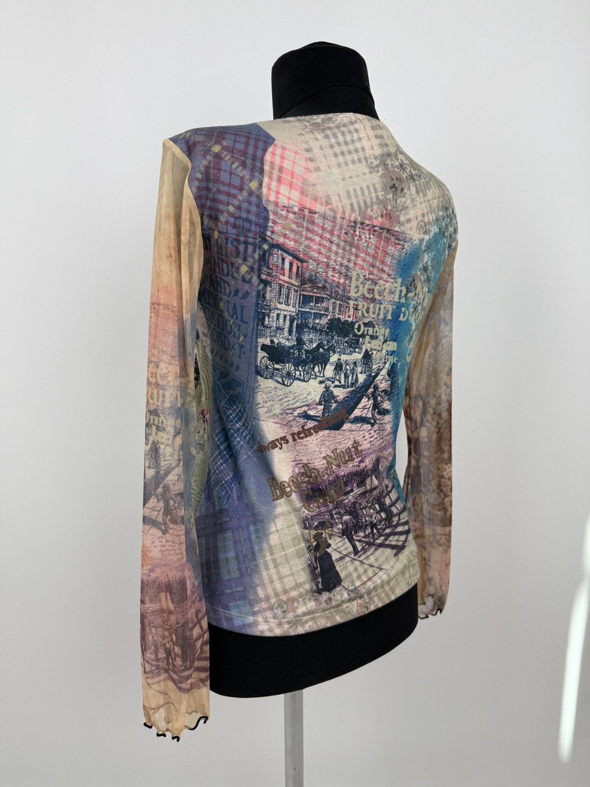 Vintage Y2K Vintage Yukiko Printed Graphic Mesh Sleeve Top JPG Style Size M / US 6-8 / IT 42-44 - 2 Thumbnail