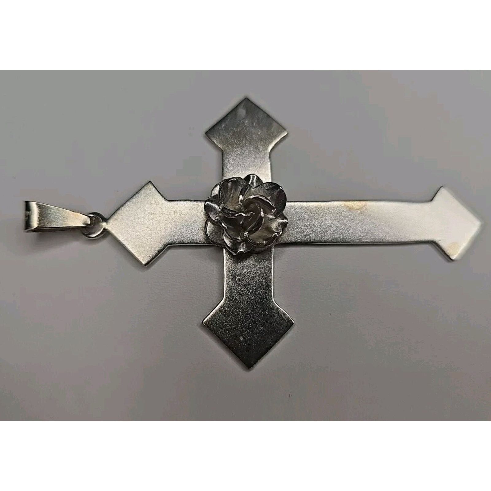 Other Silver 925 Cross Crucifex Pendant Charm Rose Size ONE SIZE - 6 Thumbnail
