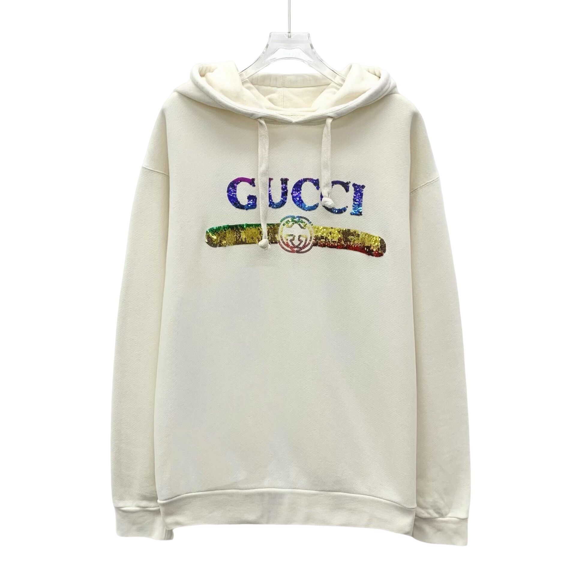 Gucci Gucci Rainbow Sequin Logo Hoodie Size M Size US M / EU 48-50 / 2 - 1 Thumbnail