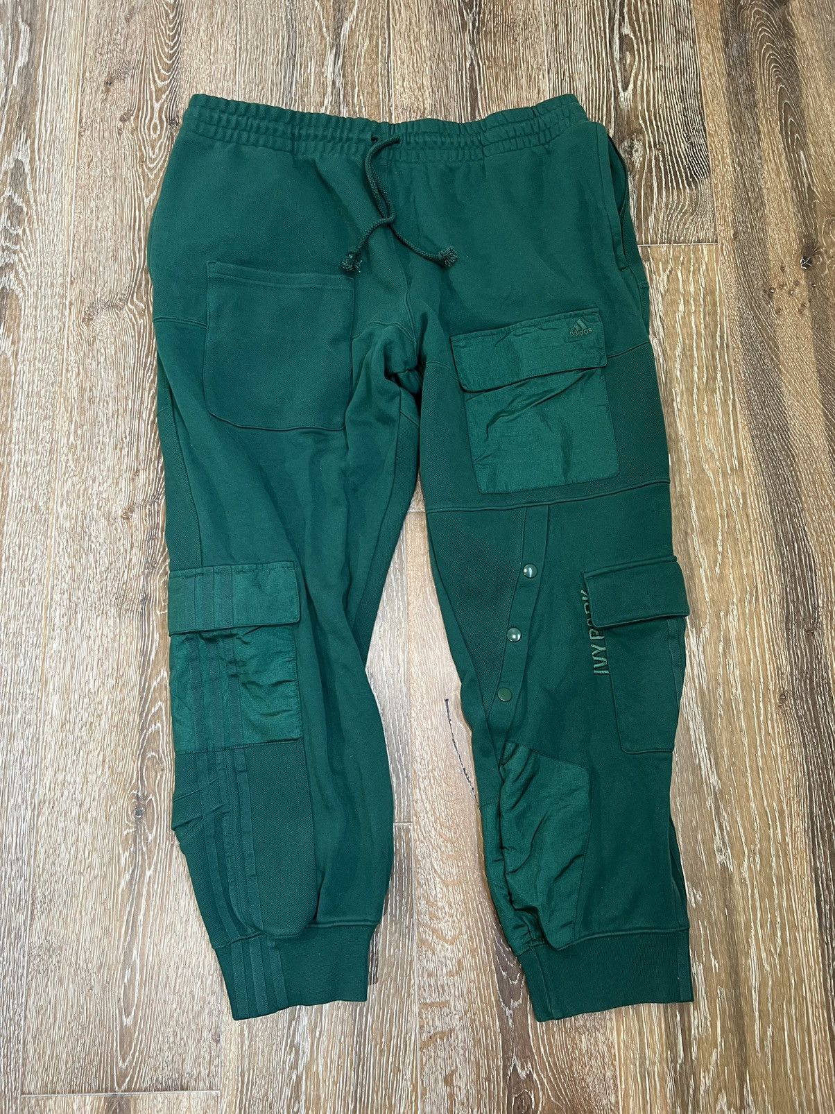 image of Adidas Ivy Park Cargo Sweatpants in Green, Men's (Size 37)