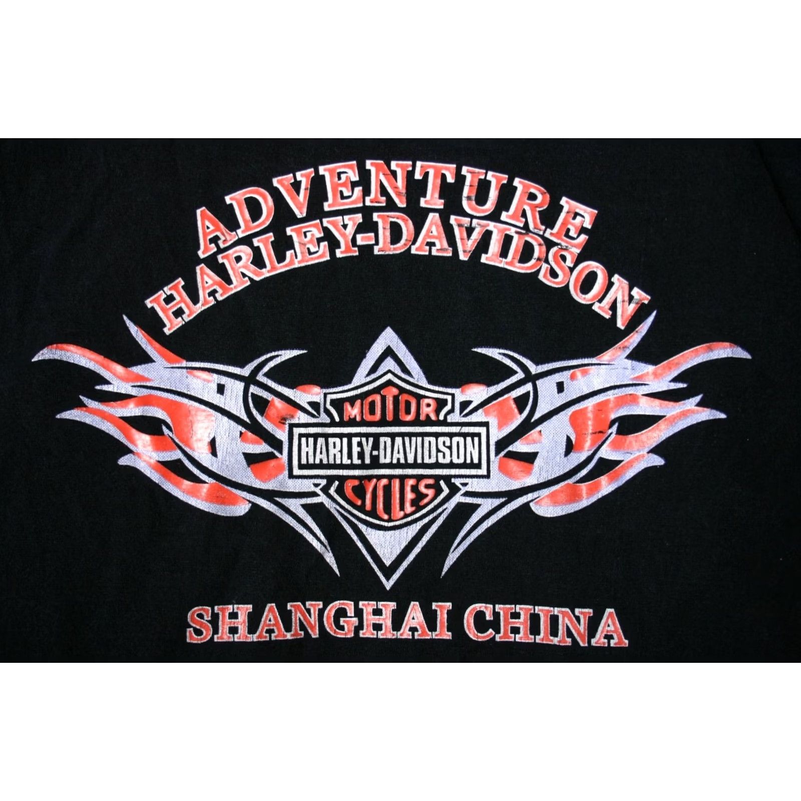 Harley Davidson VINTAGE Blue Whale Harley Davidson Shanghai China T-Shirt Sz. M Shirt Mens Black Crew Neck Short Sleeve Size M Cotton Adventure Size US M / EU 48-50 / 2 - 2 Thumbnail