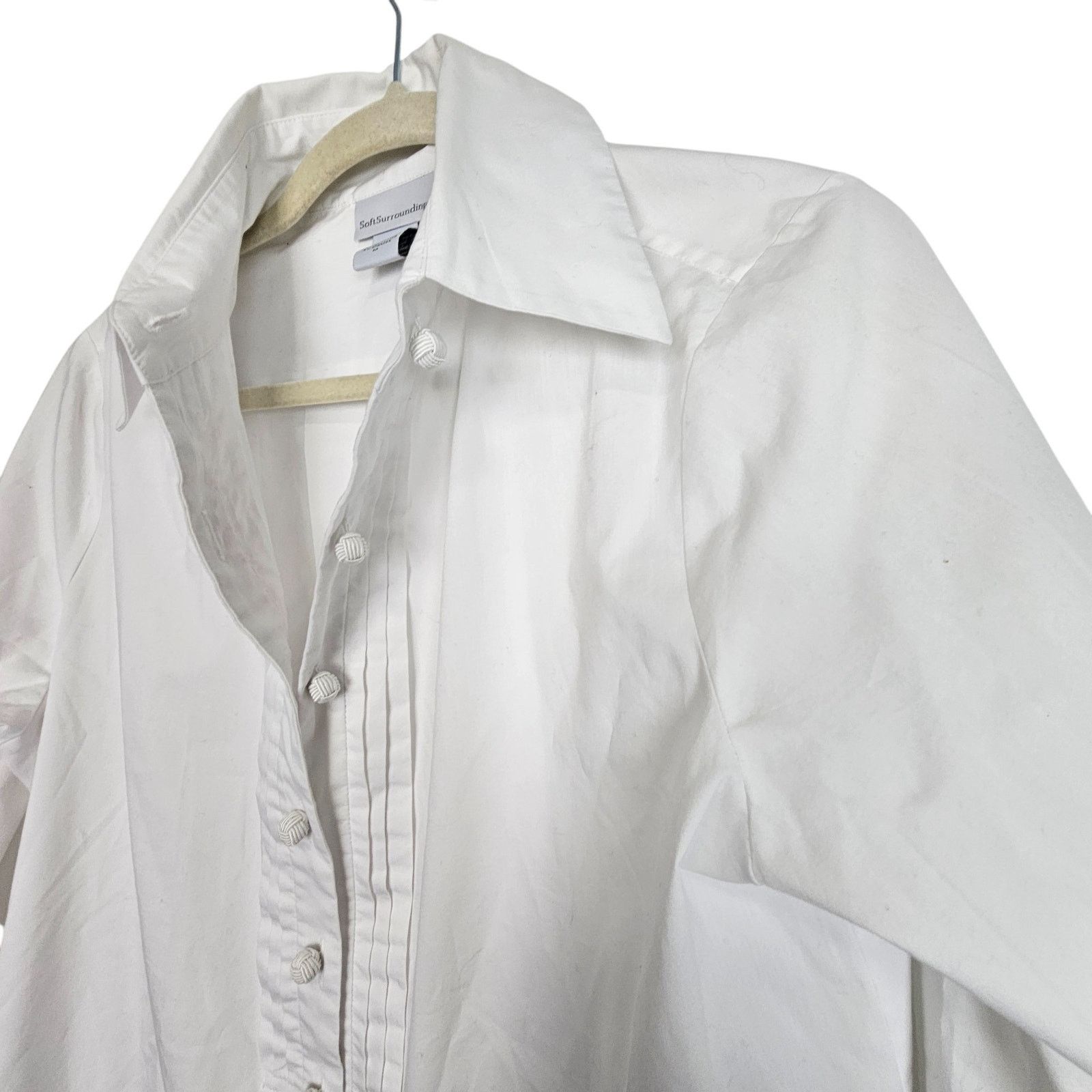 Soft Surroundings Soft Surroundings Womens Pintuck Button Front Blouse Size M Size M / US 6-8 / IT 42-44 - 5 Thumbnail