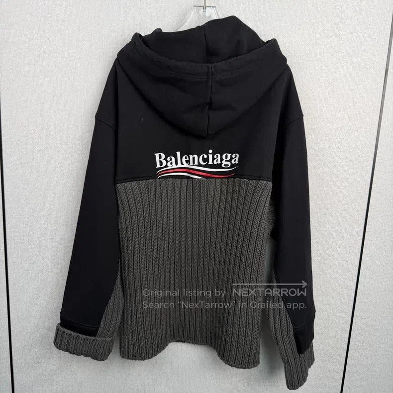 Balenciaga Balenciaga Black and Grey Combined Hoodie Size US S / EU 44-46 / 1 - 2 Thumbnail