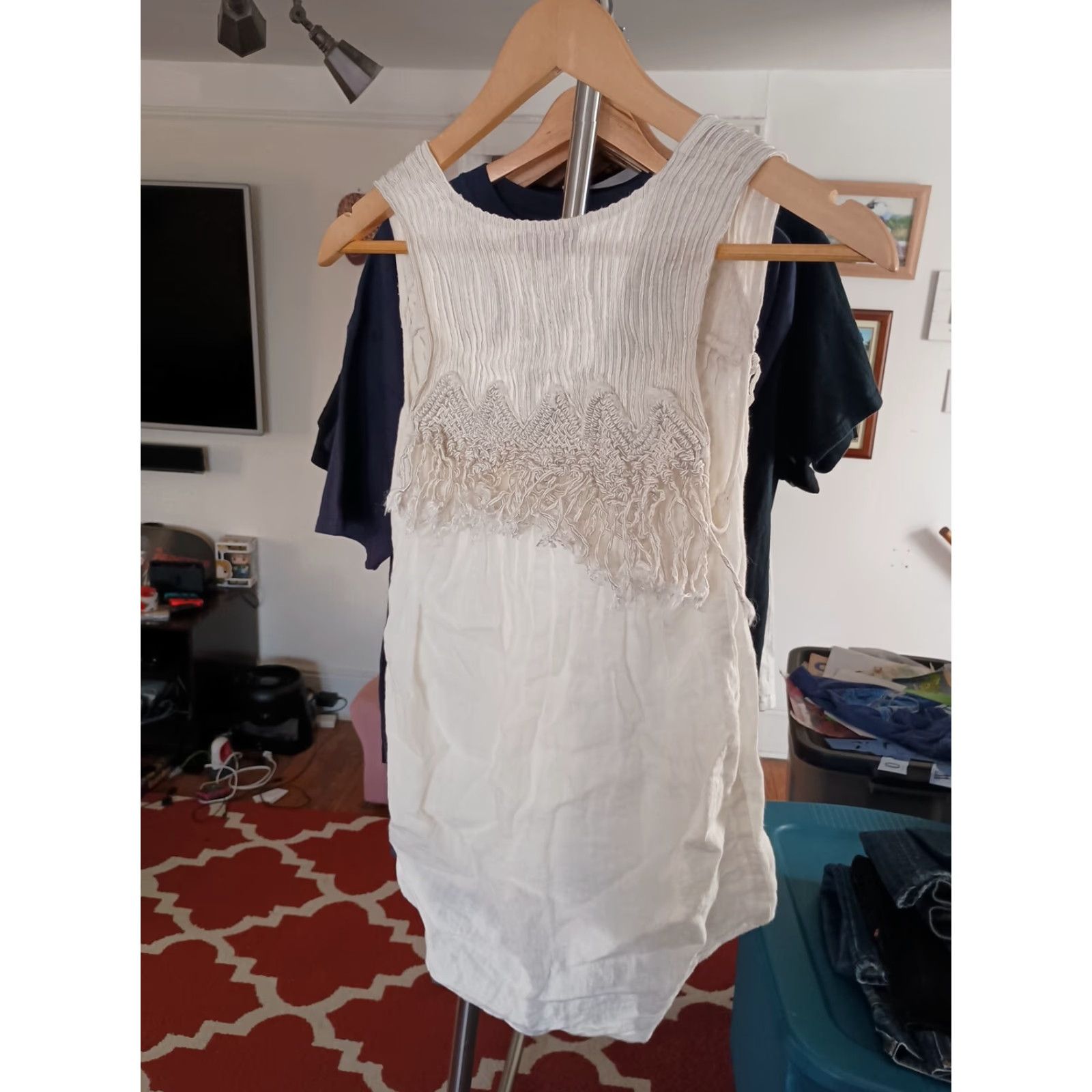 Vintage VINTAGE Calypso St Barth Blouse Shirt Linen White S Women Regular Casual Bohemian Ladies Size S Top Blouse USA? Size S / US 4 / IT 40 - 4 Thumbnail