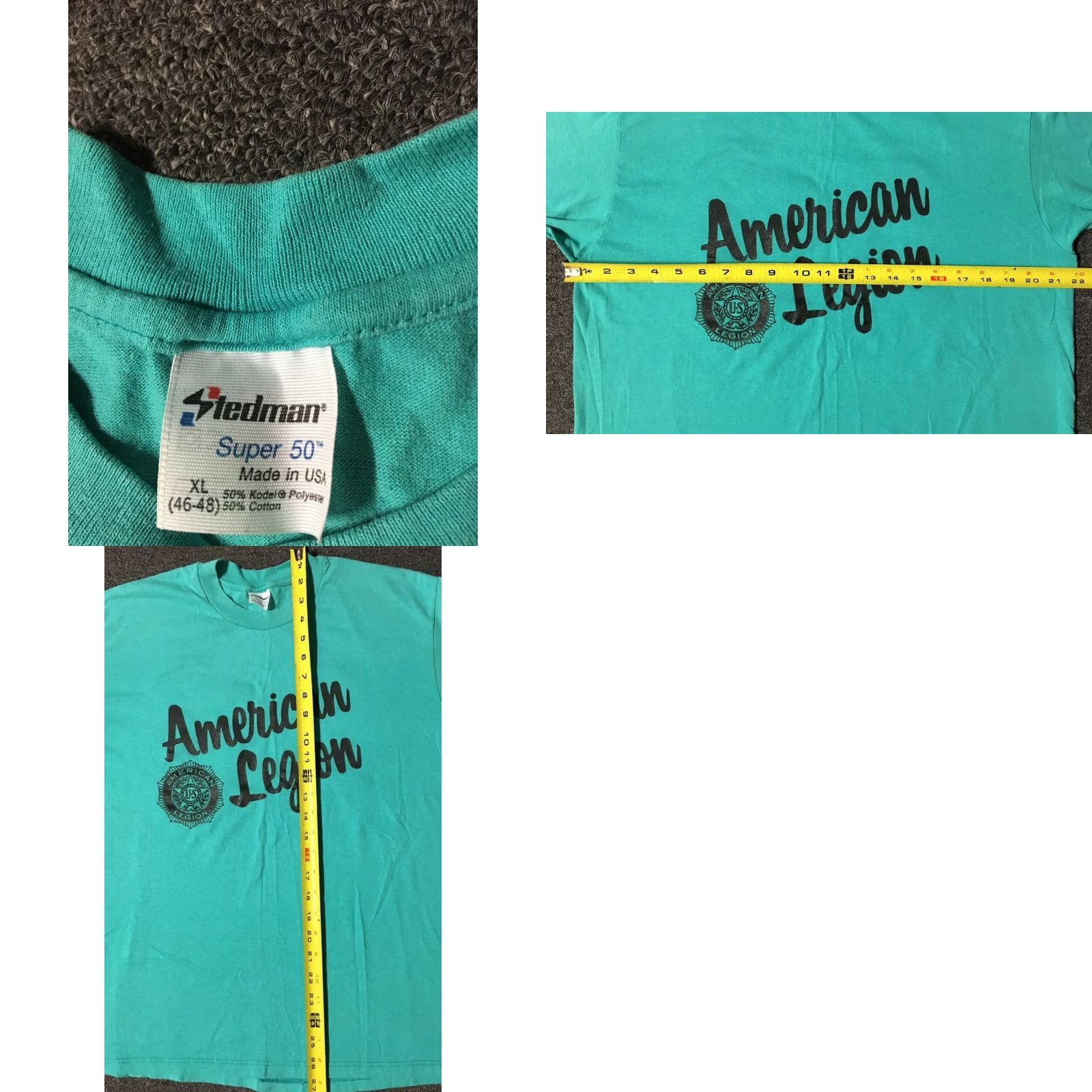 Vintage VINTAGE American Legion Shirt XL Green 80s 90s Single Stitch USA Stedman T-Shirt Mens Sports Vintage 28 Size US XL / EU 56 / 4 - 8 Thumbnail