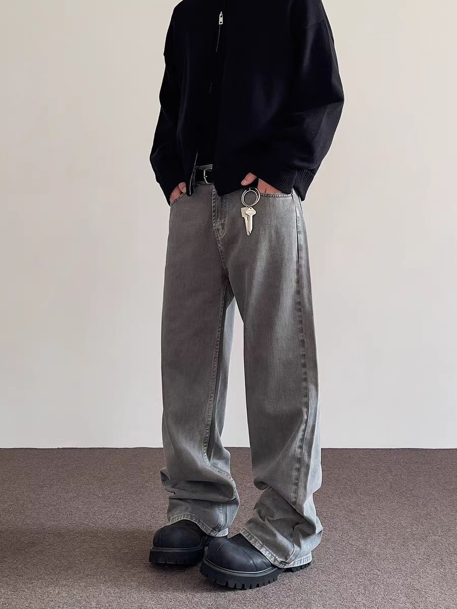 Japanese Brand × Jean High street vintage gray straight tube micro flared jeans Size US 32 / EU 48 - 4 Thumbnail