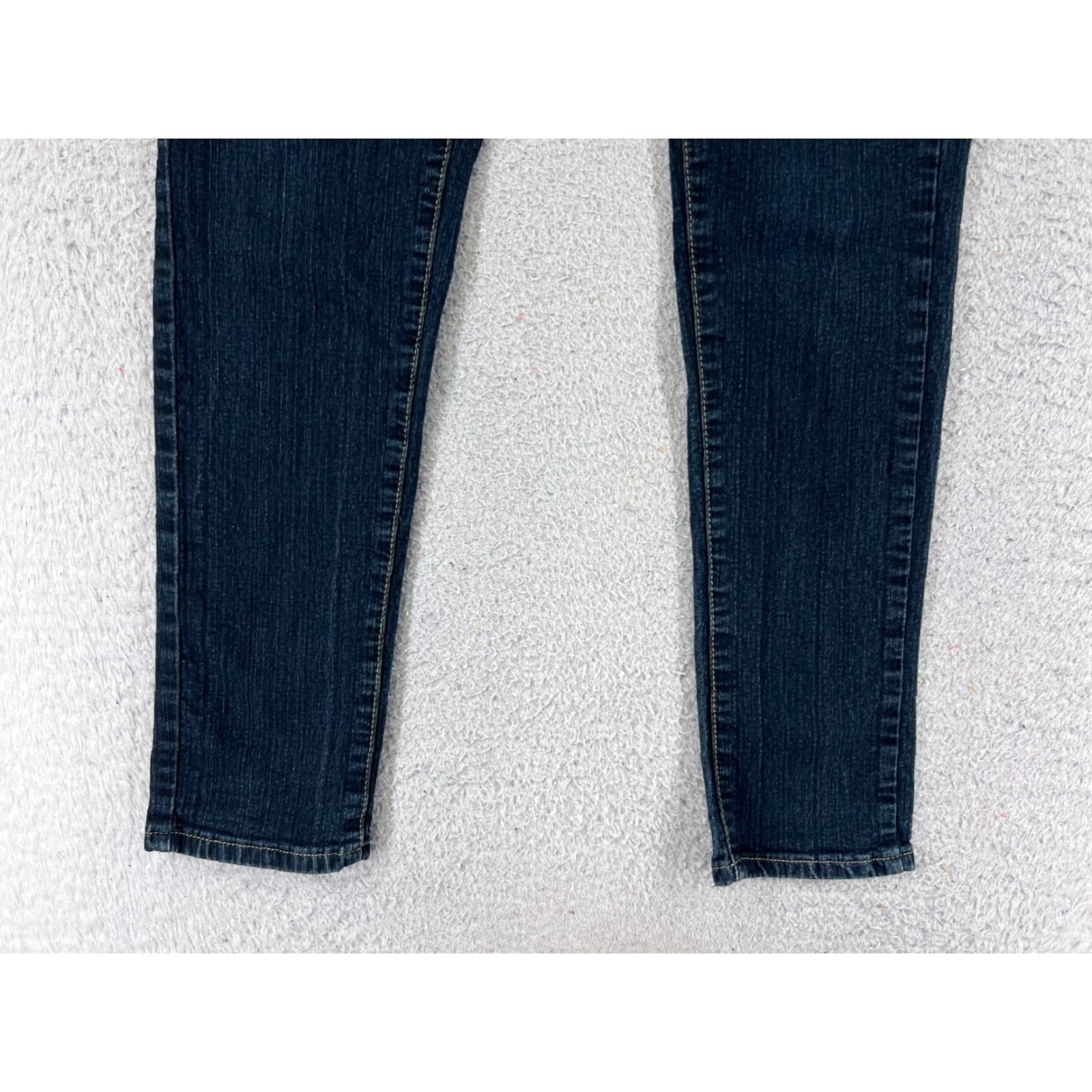 Denime Richcow Jeans Womens 9 Blue Denim Skinny Low Rise Embroidered Dark Wash 5-Pocket Design Regular Stretch Size 30" / US 8 / IT 44 - 2 Thumbnail