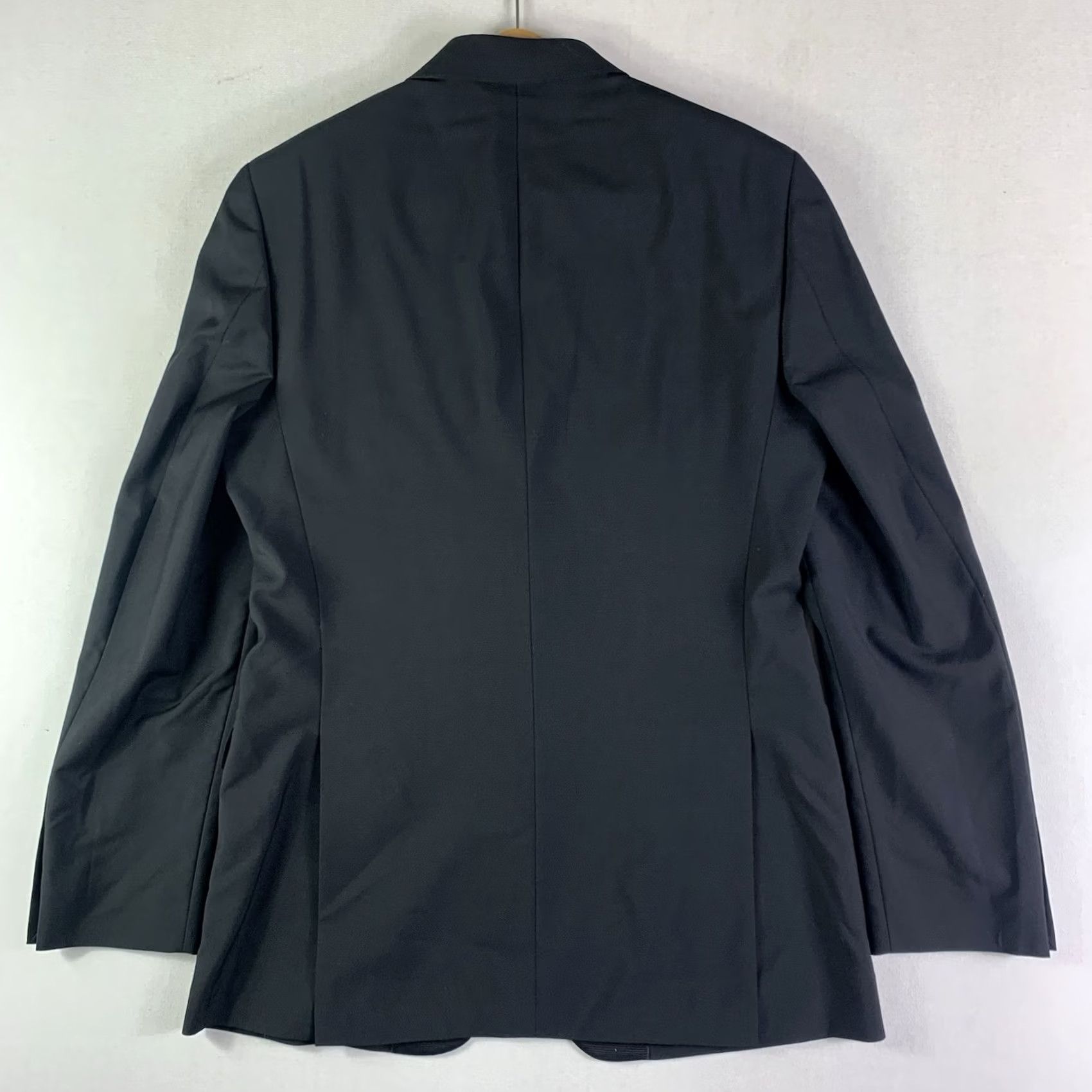 Vintage John Varvatos Blazer Studio BTS Tuxedo jacket Mens 40 Peaked Lapel Worsted Wool Jacket Short Black Wool 100% Mens Concert Style Varsity? Size 40R - 2 Thumbnail