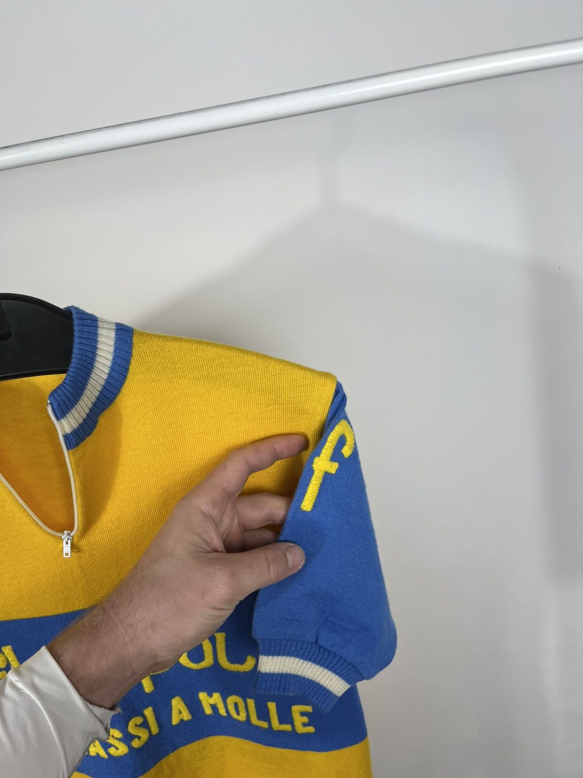 Other Vintage Flexpol Wool Cycling Jersey Yellow Blue Zip Size 48 Size US M / EU 48-50 / 2 - 8 Thumbnail