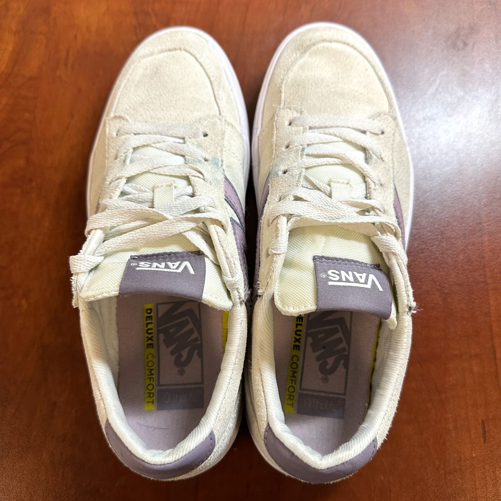 Vans VANS Vintage Womens Sneaker White Suede Low Top Old Skool Lace Up Comfort Leather Logo Sports 90s Mens Womens Girls Size M / US 6-8 / IT 42-44 - 4 Thumbnail