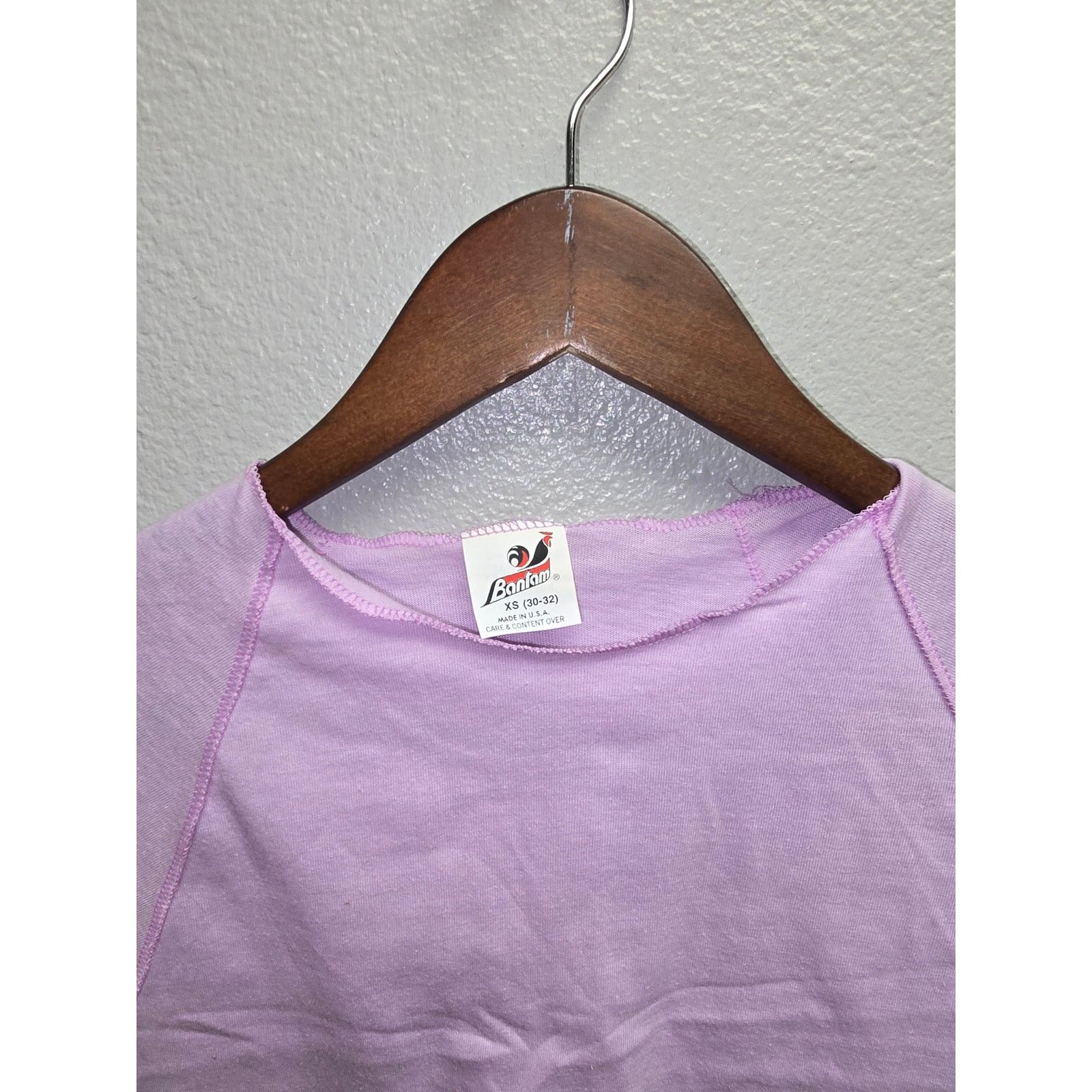 Vintage Vintage Purple Raglan Bantam Crop Top Womens XS 80s Baby Tee Size XS / US 0-2 / IT 36-38 - 2 Thumbnail