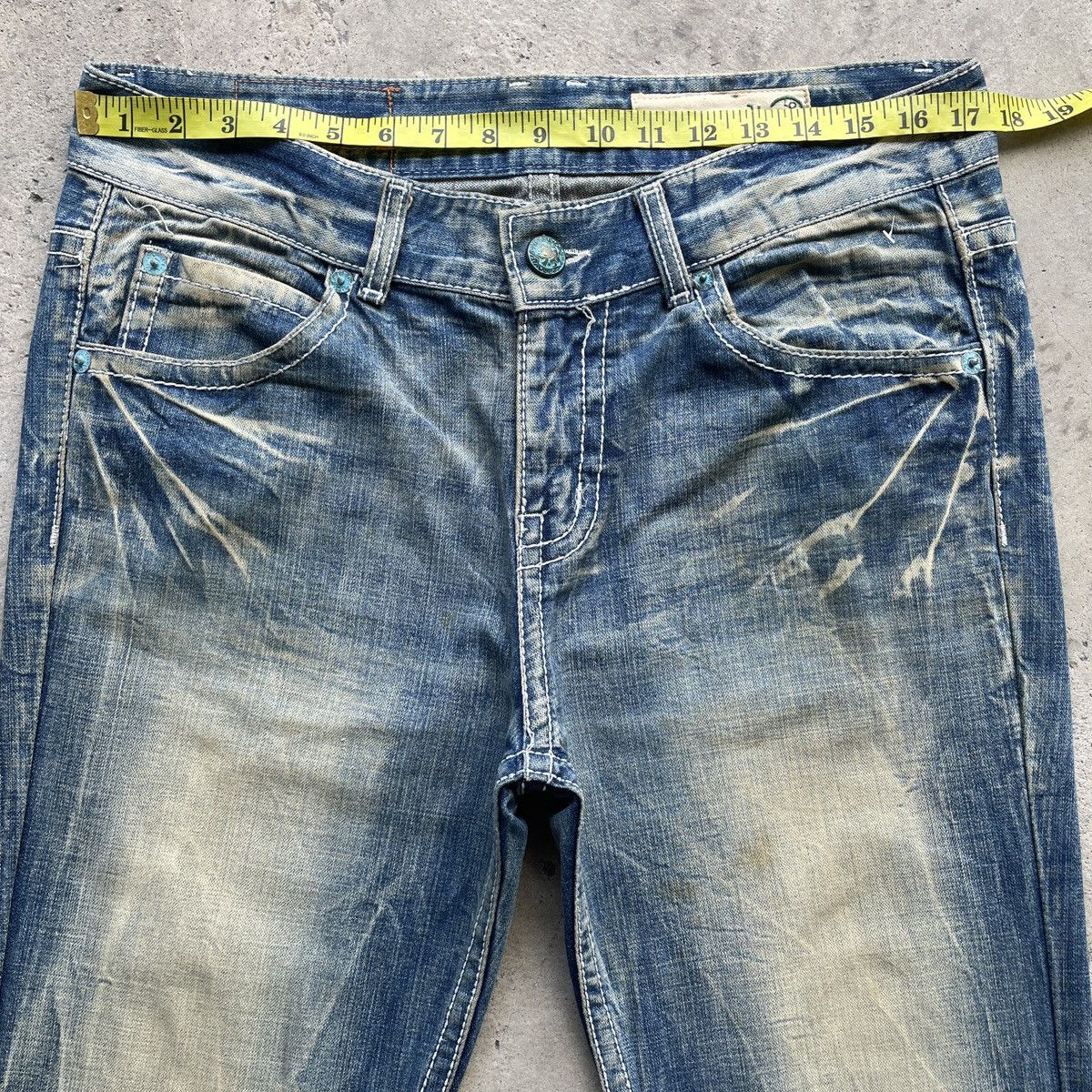 Japanese Brand × Jean RARE💥 Vintage Japanese RUSTY SUPER FLARE Jeans Denim Pants Size US 35 - 6 Thumbnail