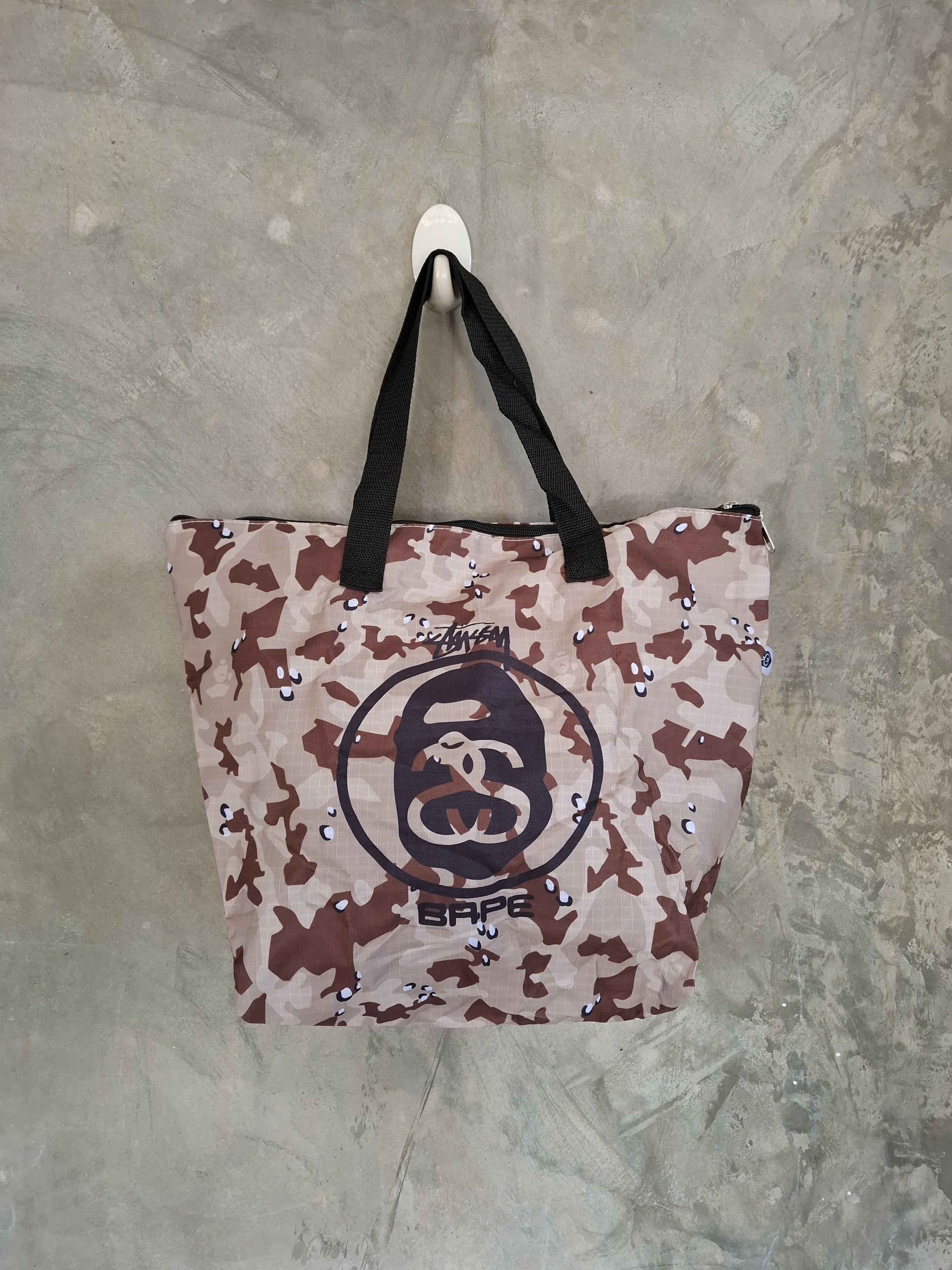 image of Bape X Stussy Totebag Japan Appendix Magazine in Camo, Men's