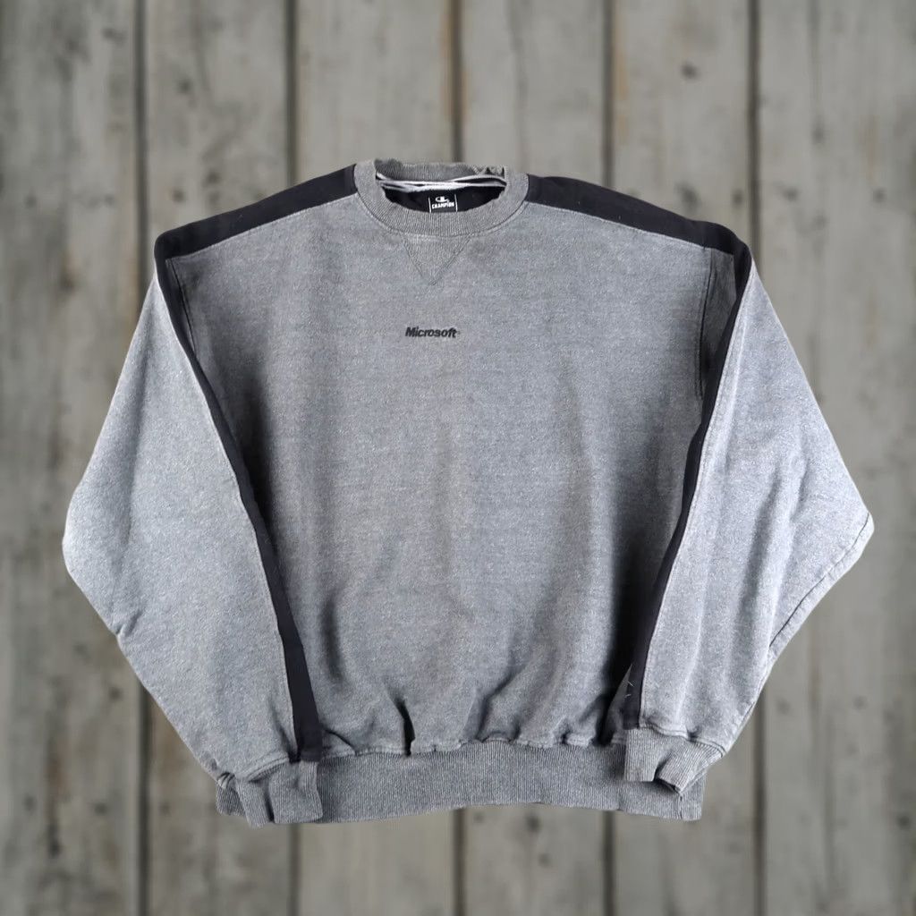 Champion VINTAGE Champion Sweatshirt XL Gray Microsoft Tech Logo Crewneck Mens Size US XL / EU 56 / 4 - 1 Thumbnail