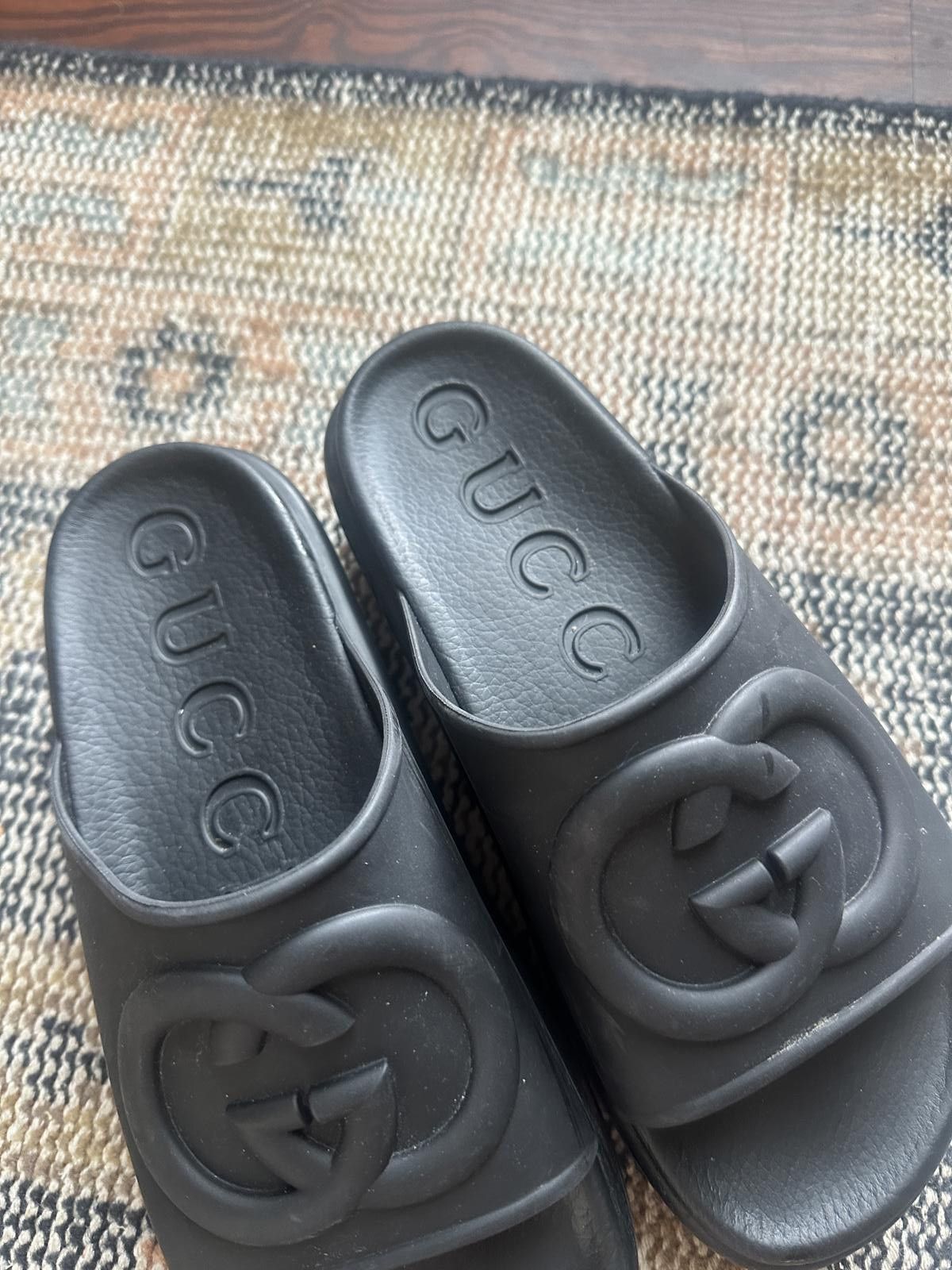 Gucci Gucci Black Slide Sandals - Luxury Comfort Size US 7 / IT 37 - 2 Thumbnail