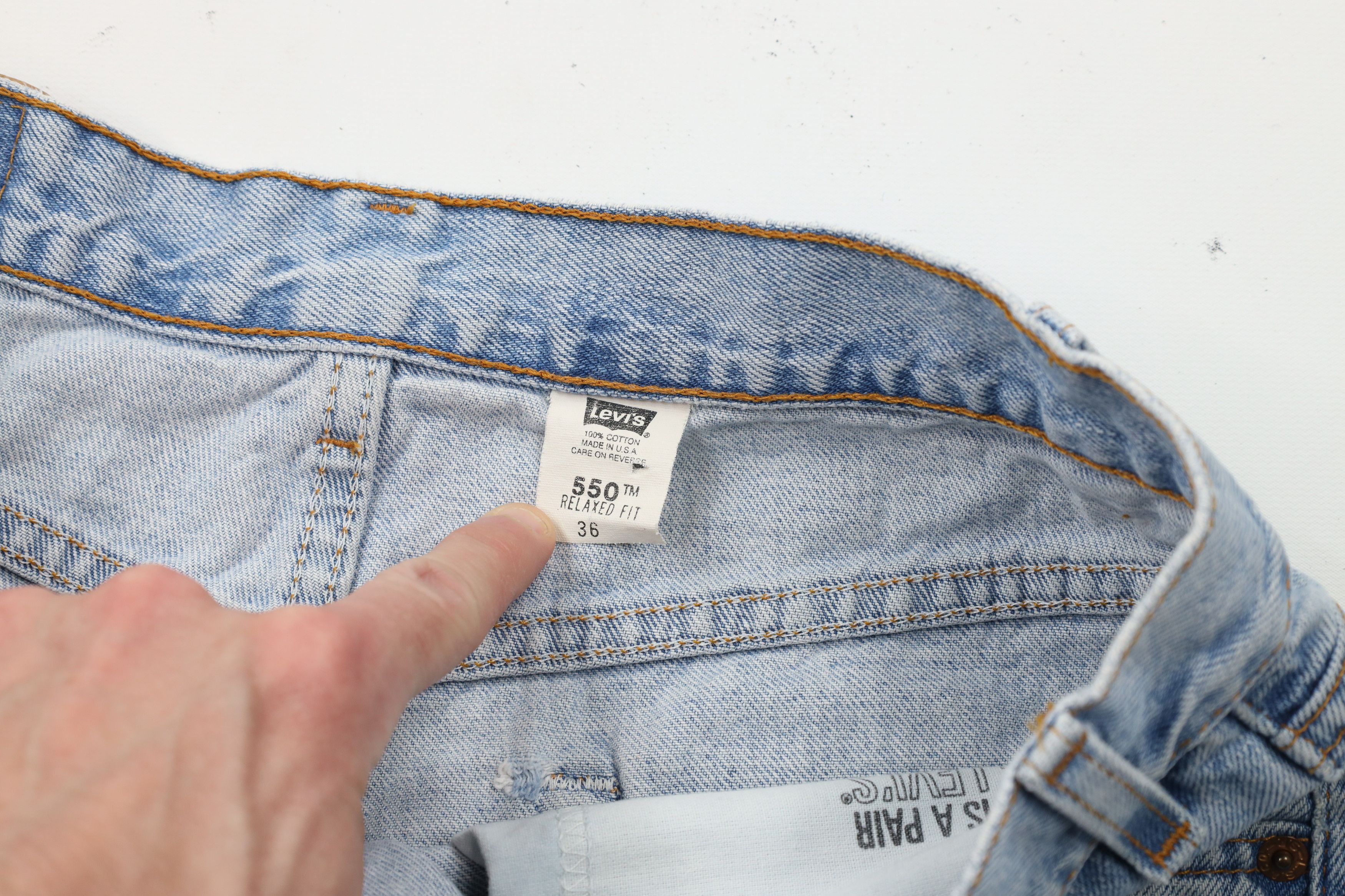 Levi's × Vintage Vintage Y2K 2000 Levis 550 Fit Denim Shorts Jorts USA Size US 34 / EU 50 - 8 Thumbnail