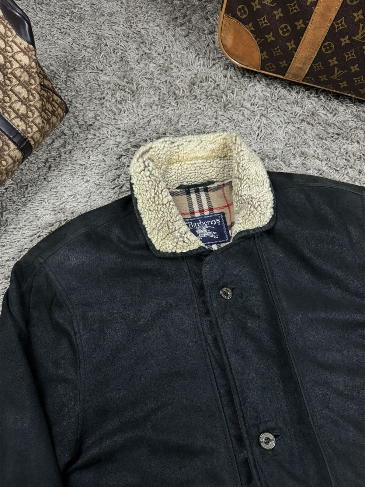 Burberry × Vintage Vintage leather jacket Burberry original luxury casual item Size US XL / EU 56 / 4 - 3 Thumbnail