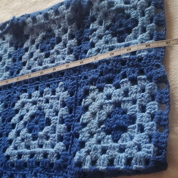 Handmade Handmade Upcycled Crocheted Blue Granny Square 2 pc Sz Ĺ-XL Size XL / US 12-14 / IT 48-50 - 8 Thumbnail