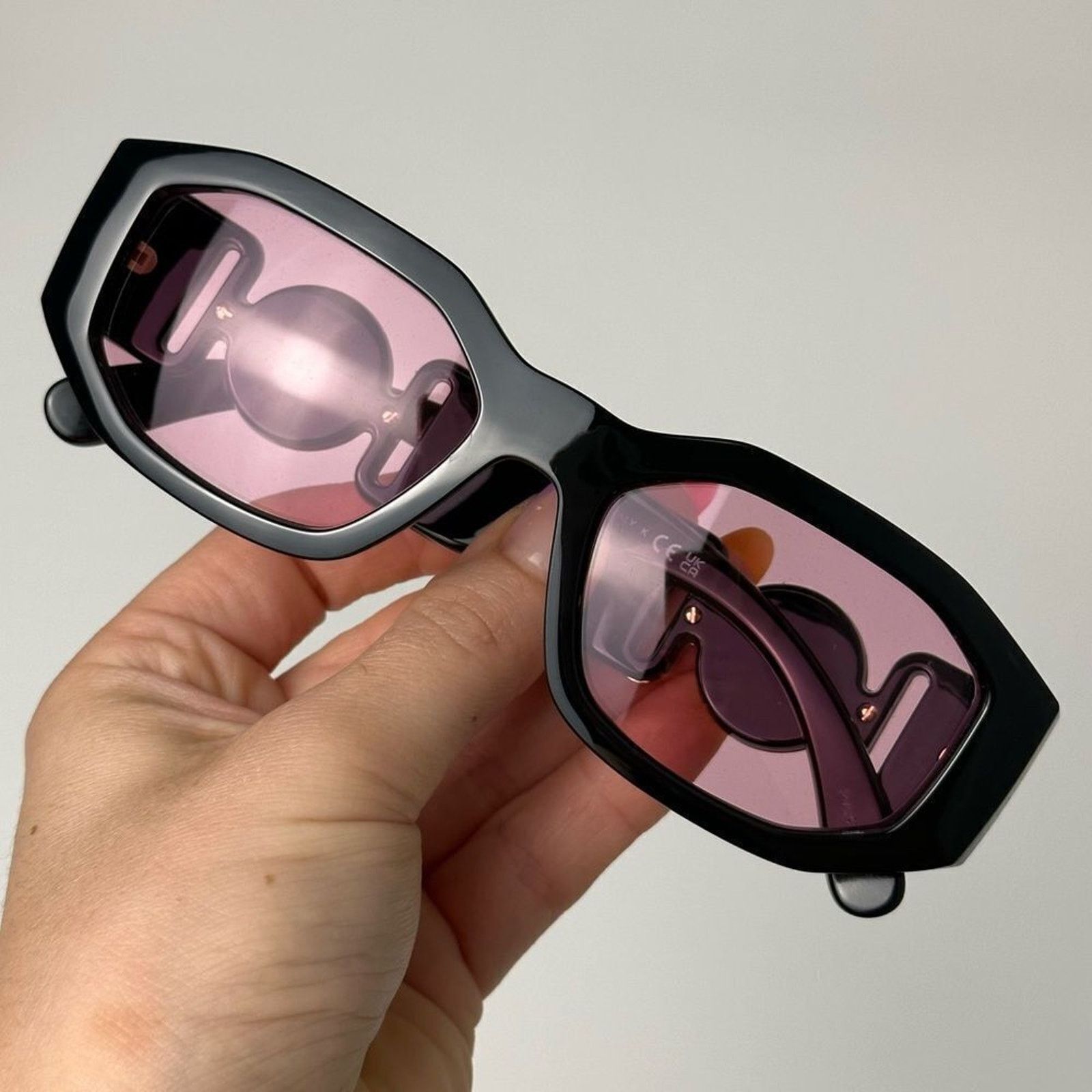 Versace BRAND NEW VERSACE VE4361 GB1/84 Black Pink Unisex Sunglasses Size ONE SIZE - 8 Thumbnail