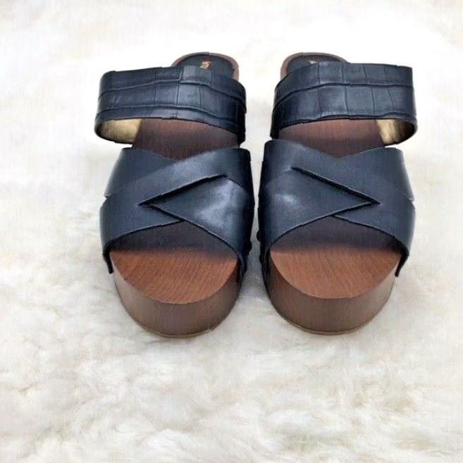 Sam Edelman SAM EDELMAN BANE WEDGE PLATFORM SANDALS MULES STRAPPY OPEN TOE BLACK SIZE 9.5 WOMENS Size US 9.5 / IT 39.5 - 5 Thumbnail