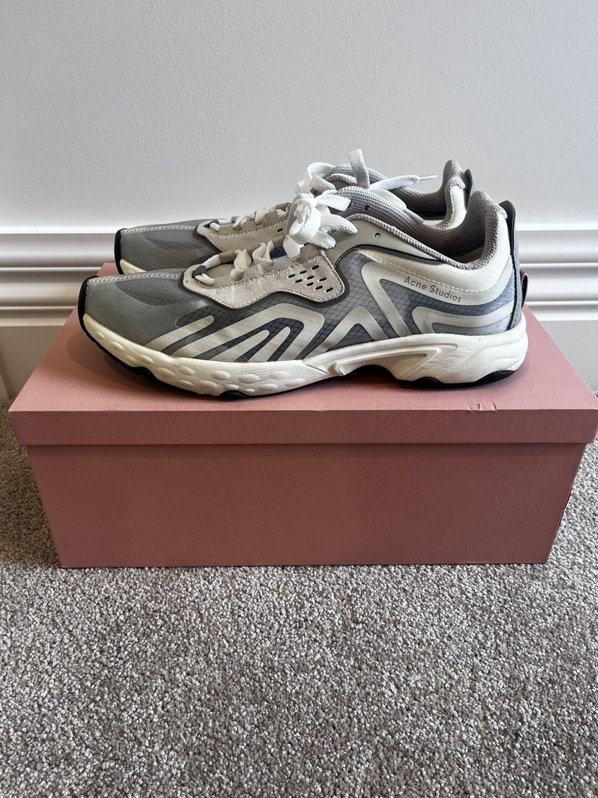 Acne Studio Buzz Sneakers in White/Ivory