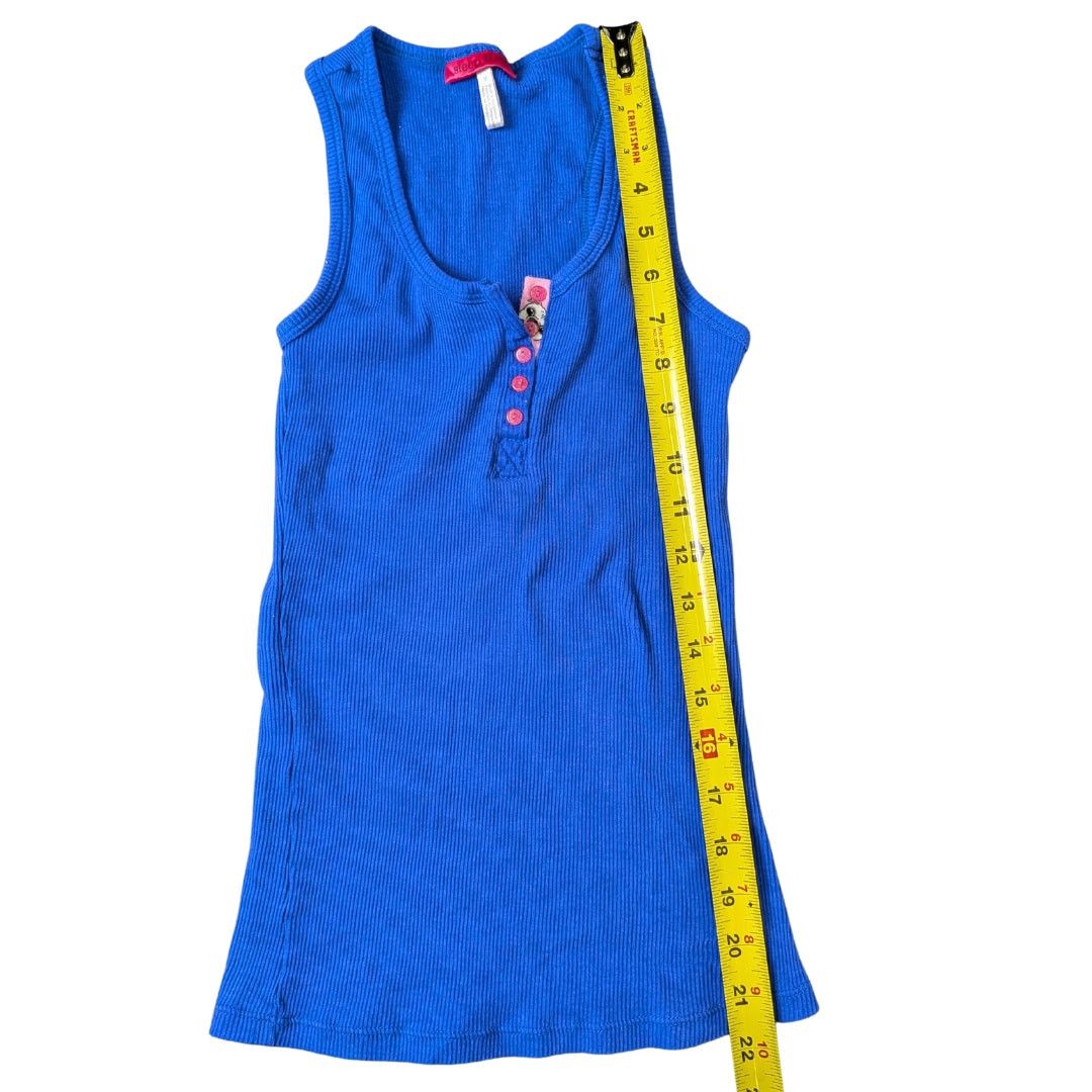 Vintage Vintage Sleep Riot Y2K Fitted Blue Tank Top | Women's M Size M / US 6-8 / IT 42-44 - 6 Thumbnail
