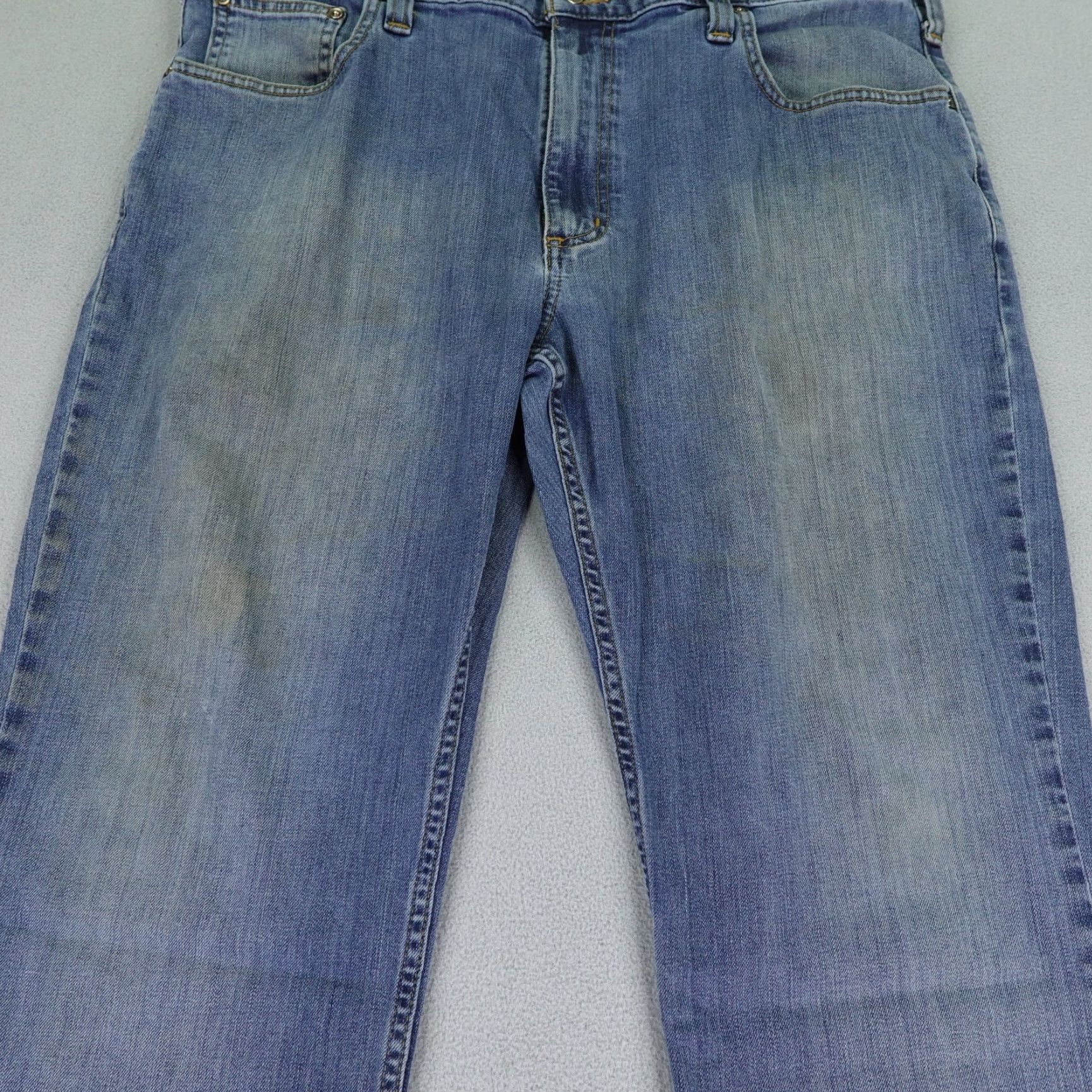 Carhartt Carhartt Jeans Mens 38x30 Blue Denim Relaxed Fit Rugged Flex Straight Work Trousers Jeans Men Blue Denim 90s? Size US 36 / EU 52 - 4 Thumbnail