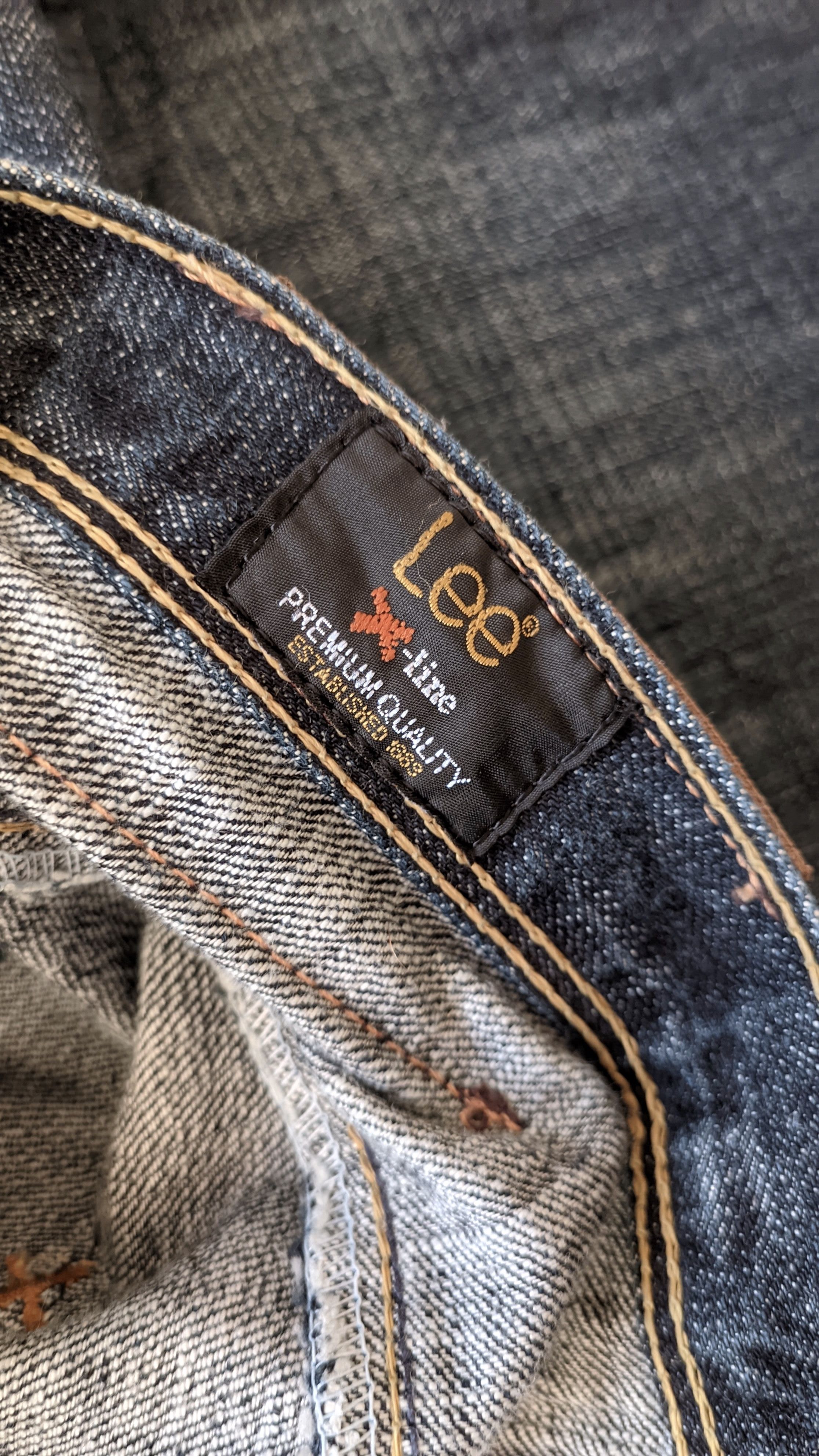 Japanese Brand Lee y2k faded Washed Navy Blue Straight Jeans ysl Armani lgb Size US 30 / EU 46 - 5 Thumbnail