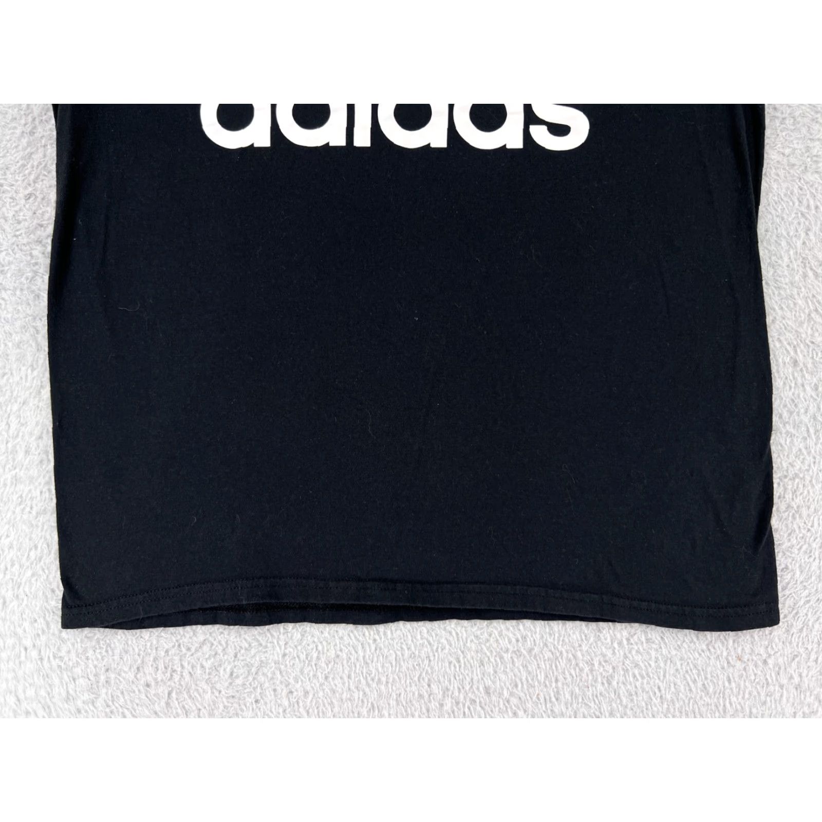 Adidas Adidas Shirt Mens Large Black Short Sleeve Crew Neck 100% Cotton Spellout Logo Size US L / EU 52-54 / 3 - 6 Thumbnail