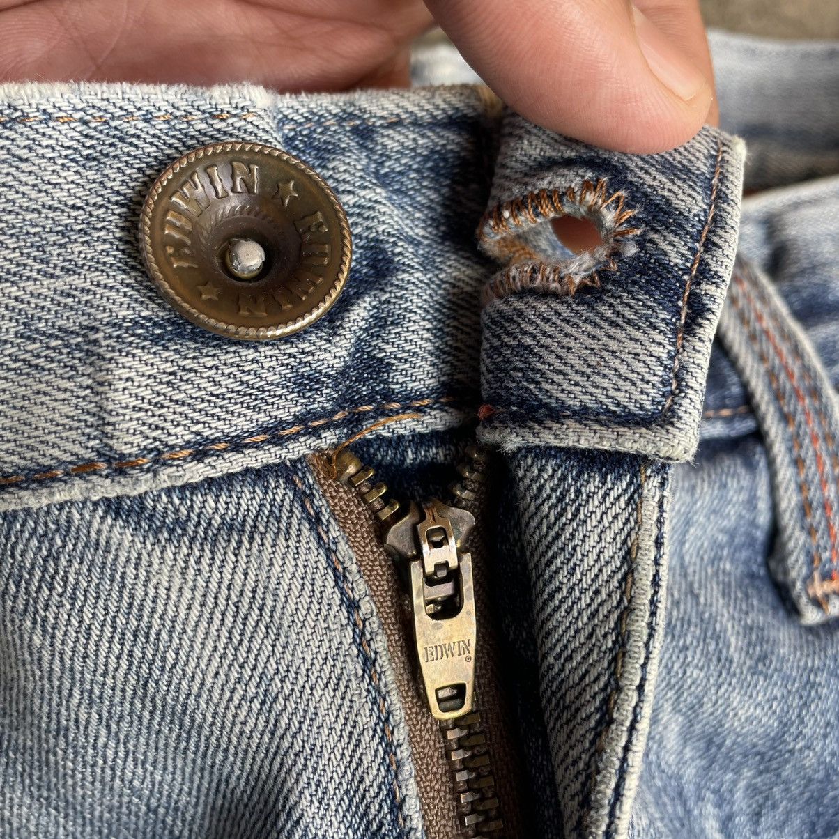 Edwin 🔥Vintage Edwin EXS413 Stoned Washed Ripped Distress Jeans Size US 34 / EU 50 - 10 Thumbnail
