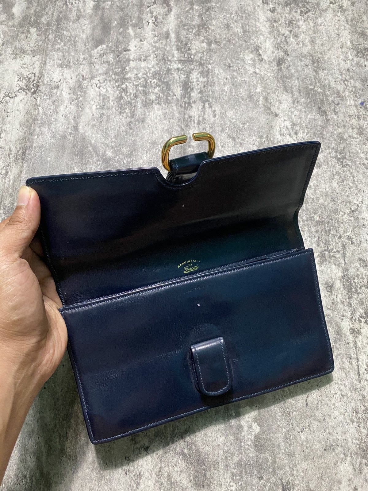 Gucci × Vintage Vintage Gucci 80's Clutch Bag Genuine Leather Size 26 - 3 Thumbnail
