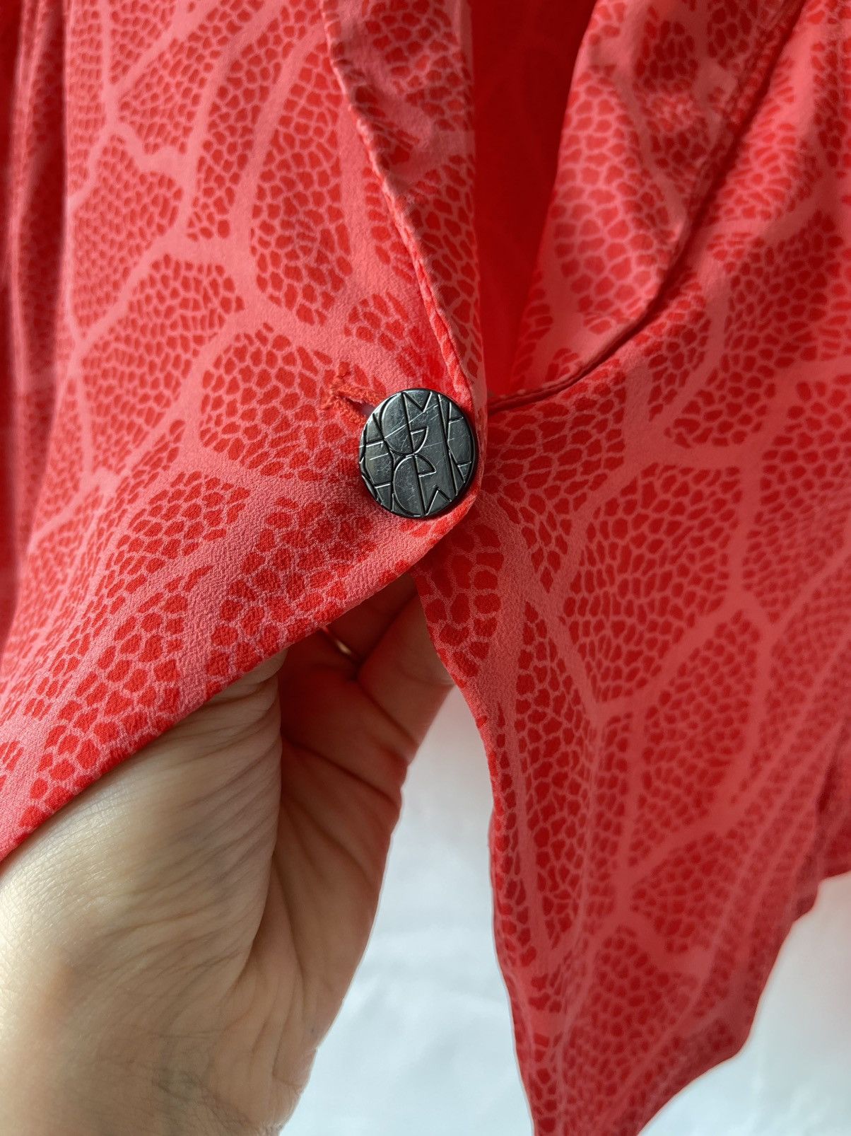 Dagmar Swedish brand DAGMAR XS 34 coral silk jacket Size XS / US 0-2 / IT 36-38 - 6 Thumbnail