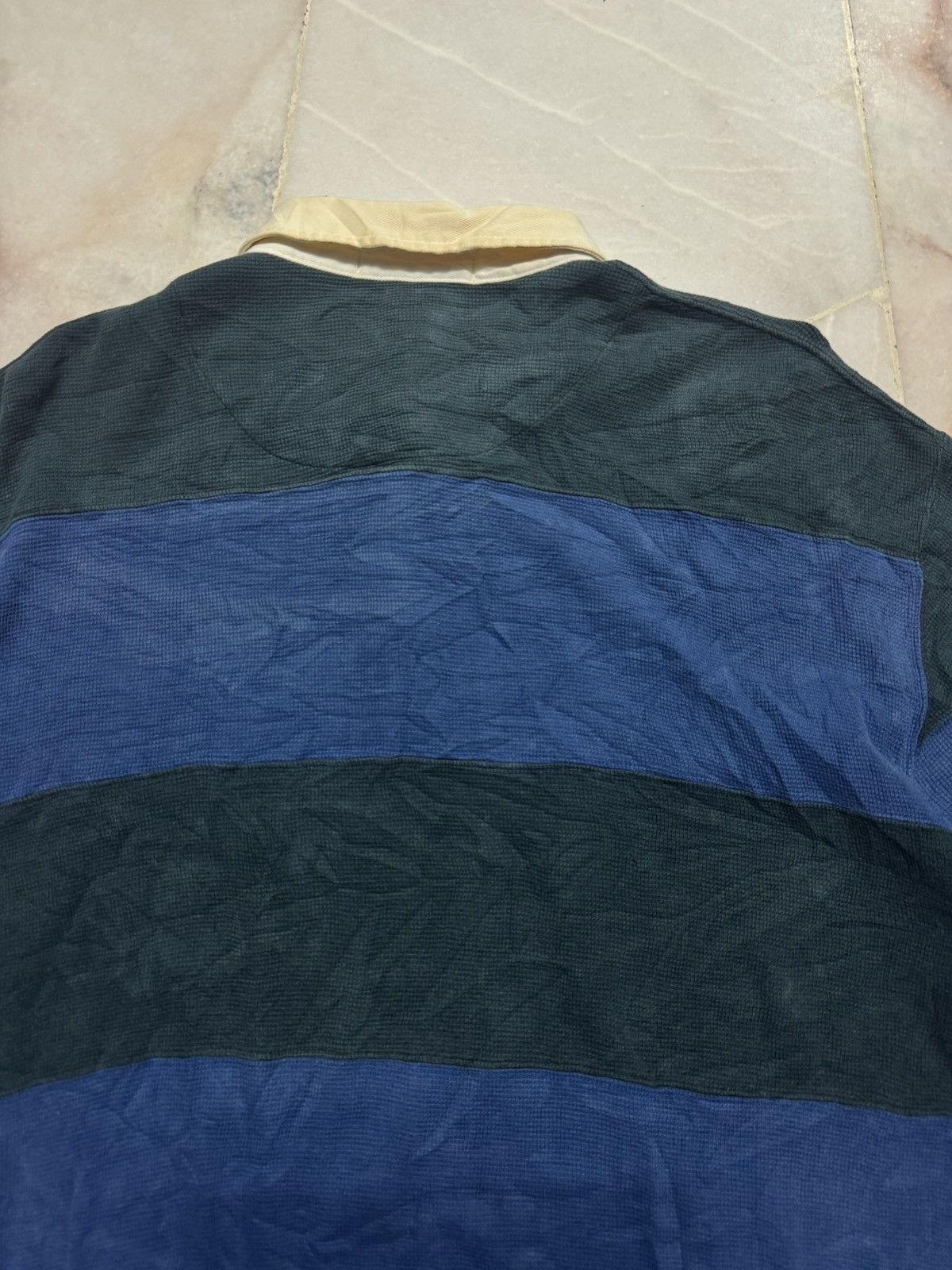 Polo Ralph Lauren VINTAGE 1990s Polo Ralph Lauren Stripe Heavy Waffle Cotton Size US XL / EU 56 / 4 - 9 Thumbnail