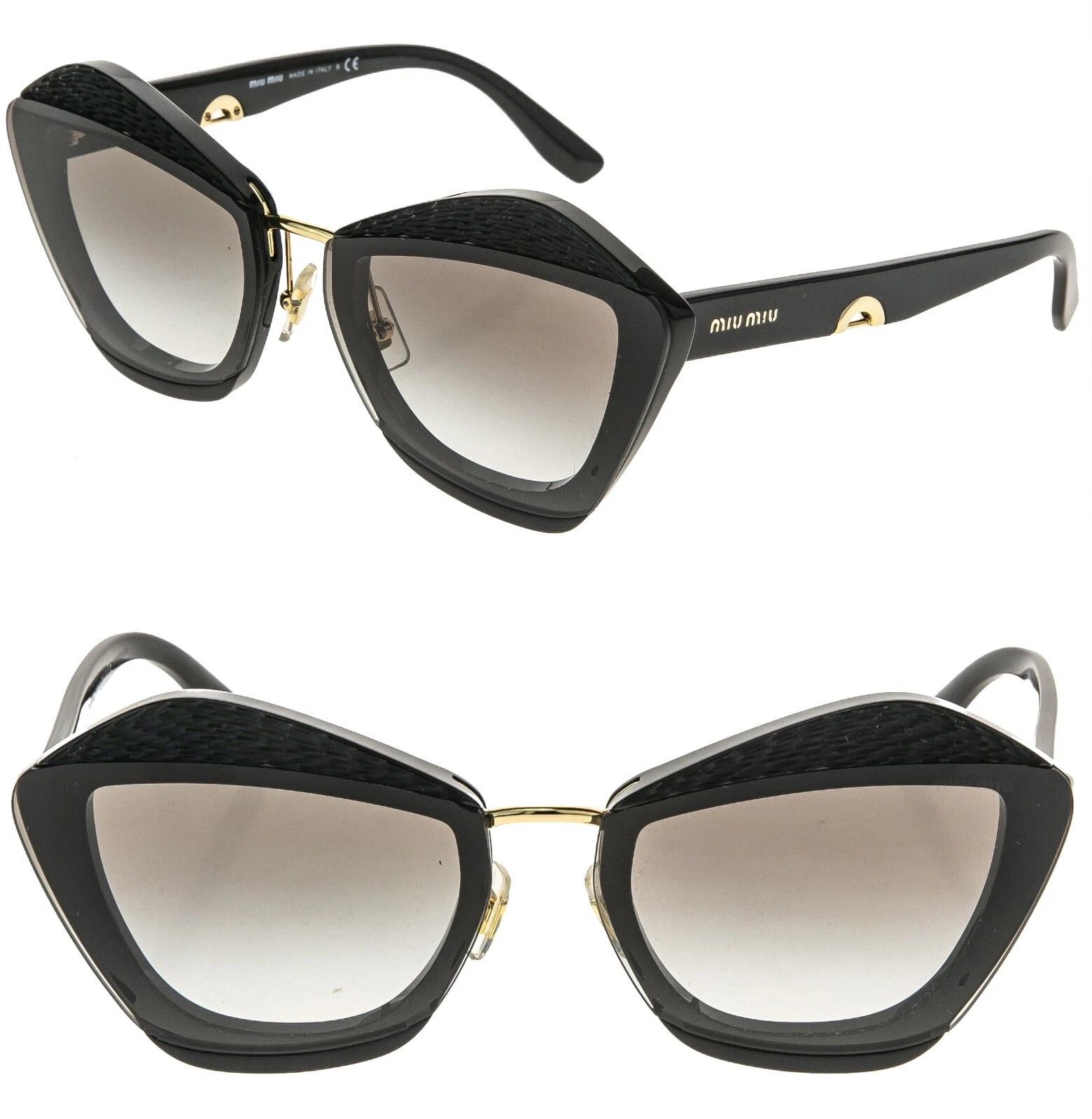 Miu Miu MIU MIU 01X CHARM MU01XS Black Luxury Sunglasses 01XS Size ONE SIZE - 1 Thumbnail