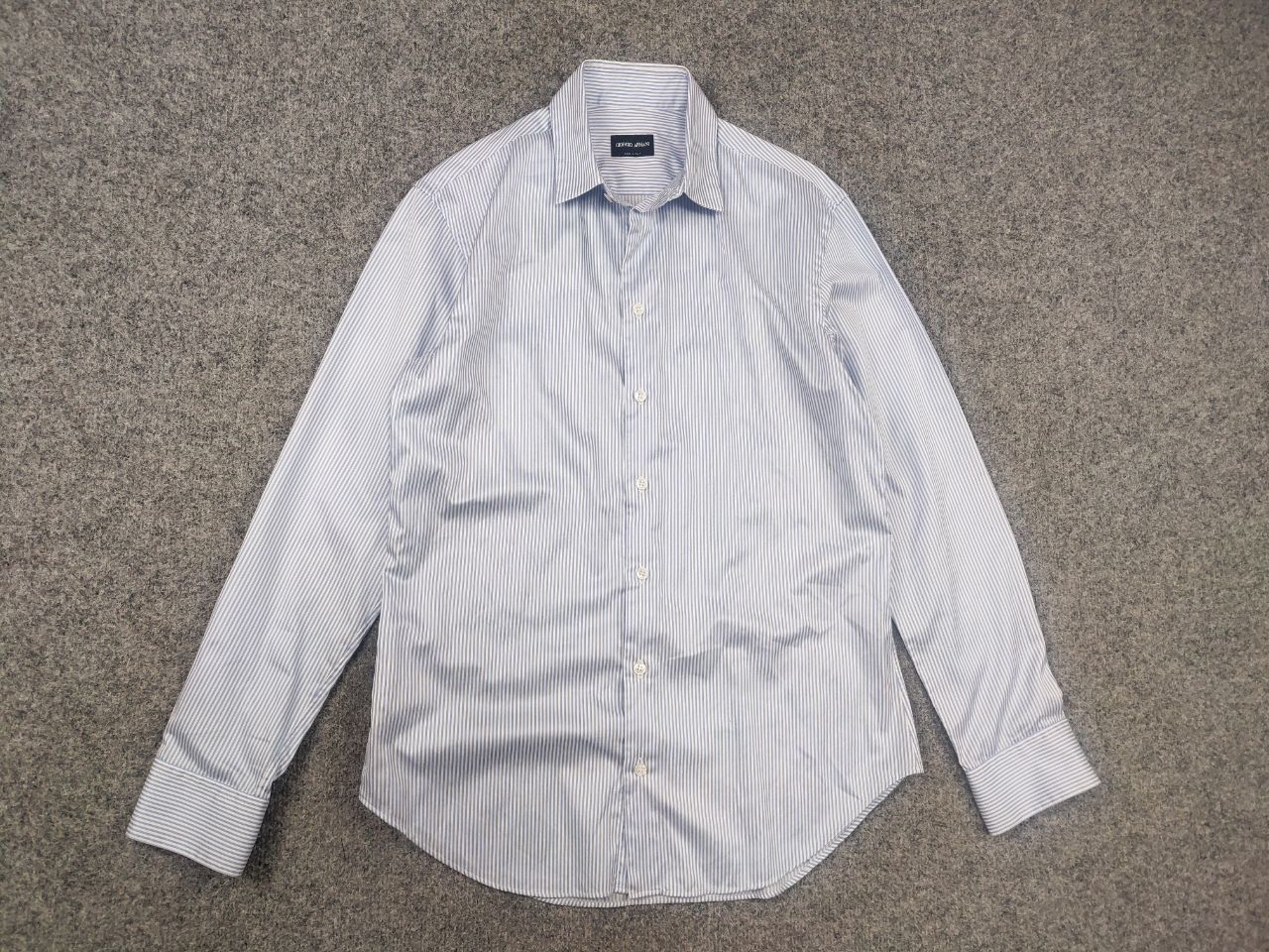Giorgio Armani Giorgio Armani Design blue thin stripes Long sleeve shirt Size US M / EU 48-50 / 2 - 2 Thumbnail