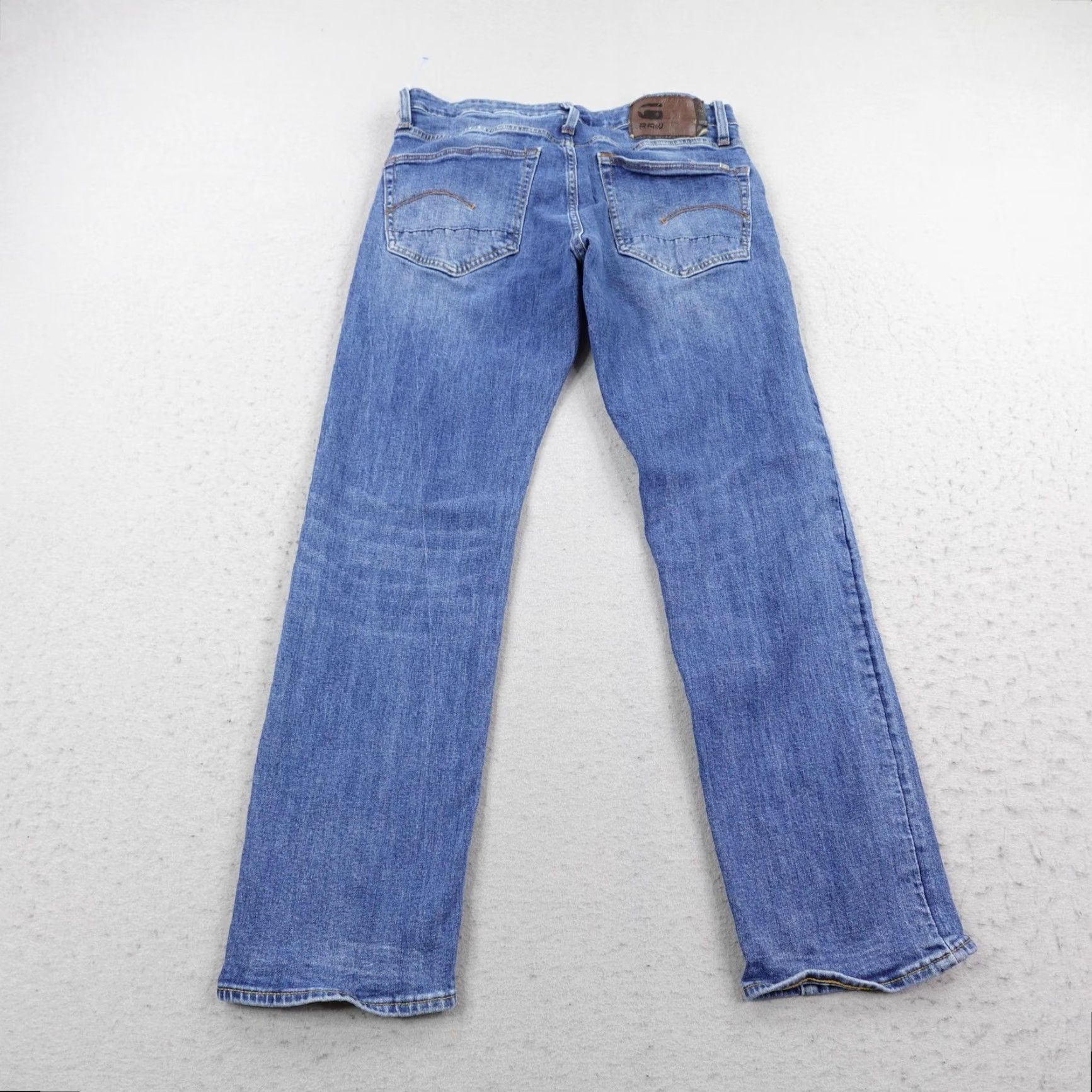 Vintage G-Star RAW Jeans 30x30 Blue Denim 3301 Straight Button Fly 5-Pocket Mens Slim/Faded Flex Size US 30 / EU 46 - 4 Thumbnail