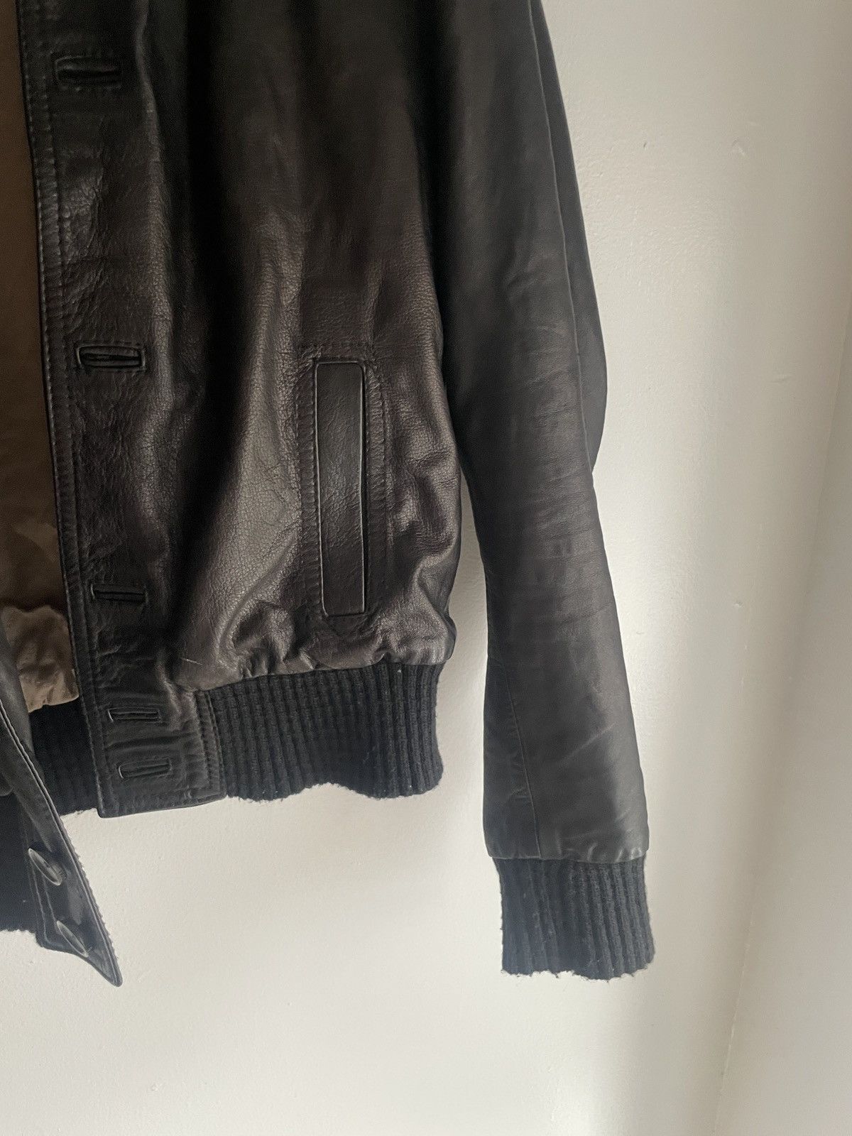 Dacute Ribbed Cropped Leather Jacket Size US M / EU 48-50 / 2 - 6 Thumbnail
