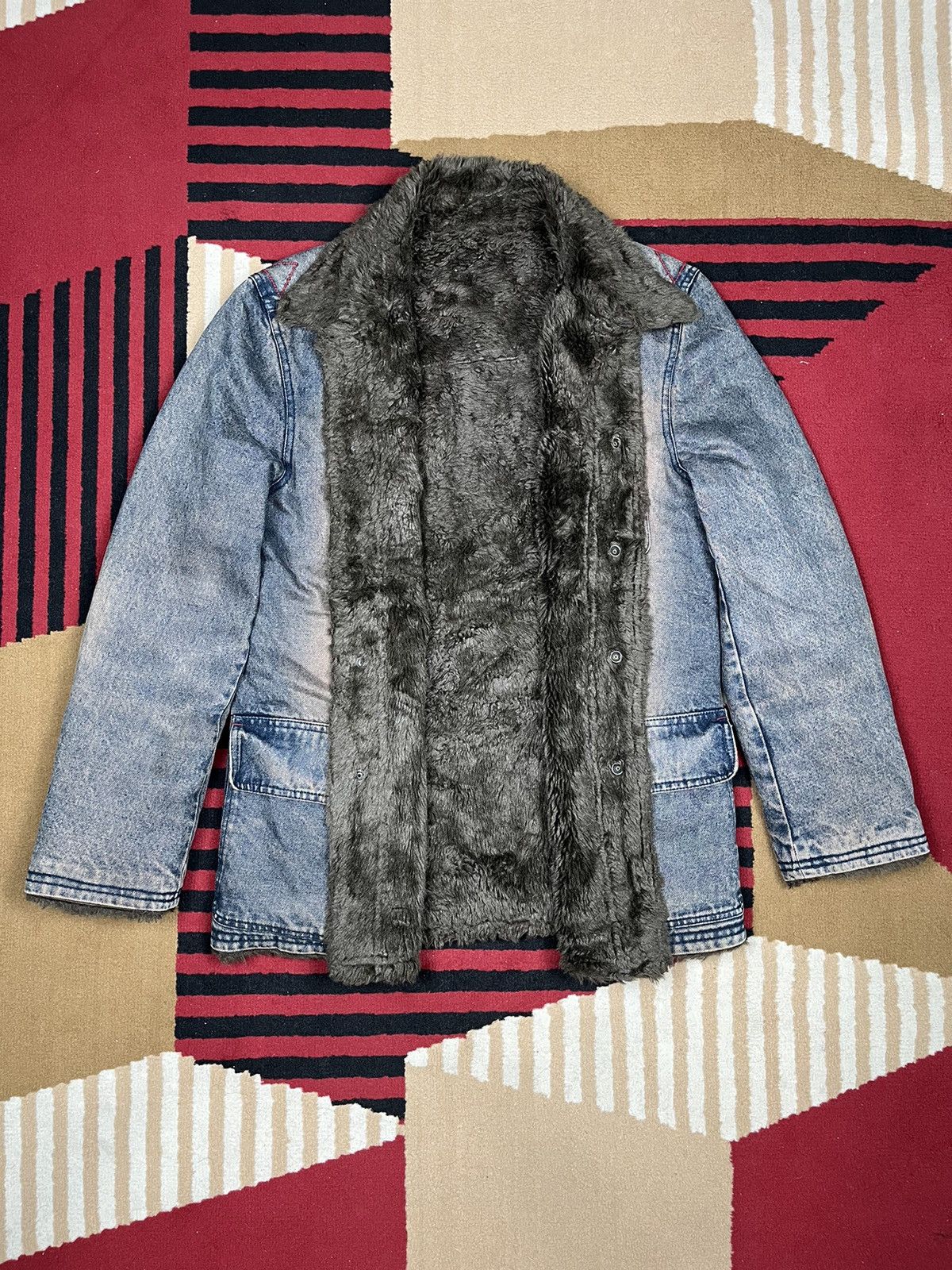 PPFM PPFM Fur Button Denim Jacket Size US L / EU 52-54 / 3 - 4 Thumbnail