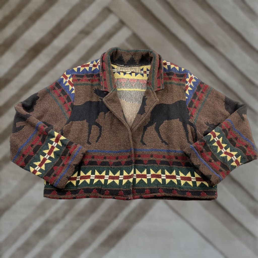 PONY VINTAGE Vintage Painted Pony Southwestern Tapestry Jacket Aztec Moose Bear Women's OS Size ONE SIZE - 1 Thumbnail