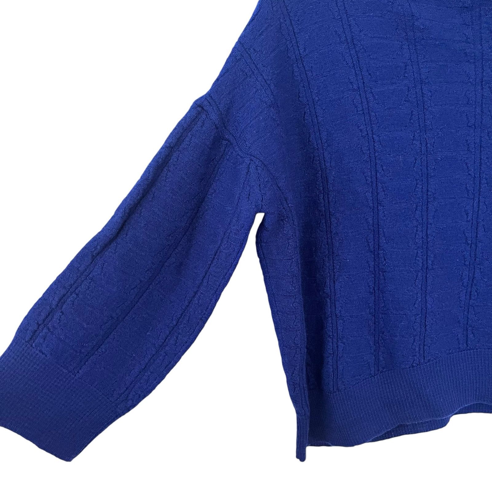 Missoni M Missoni Royal Blue Boxy Fit Wool Blend Crewneck Sweater Size L / US 10 / IT 46 - 4 Thumbnail