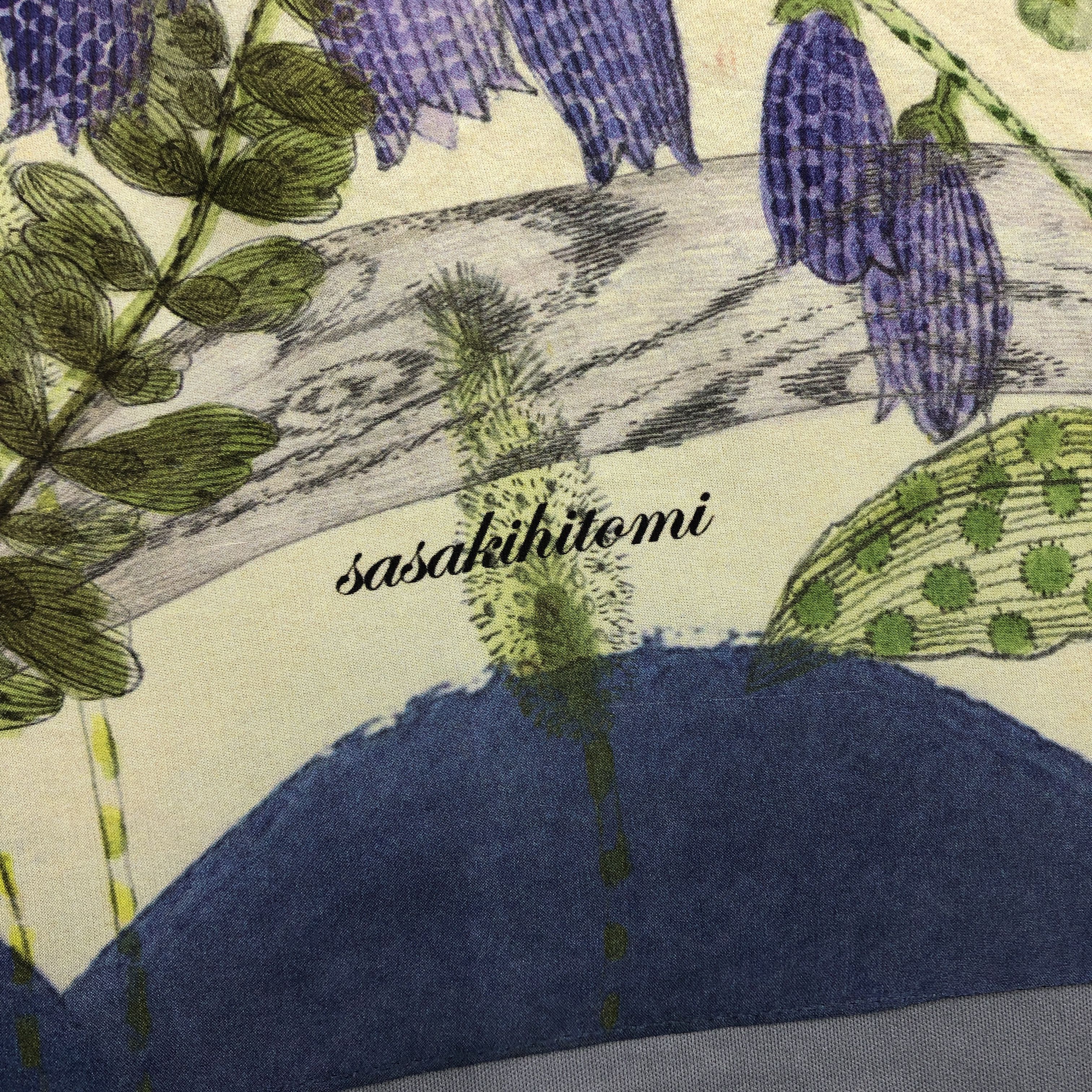 Japanese Brand × Vintage Vintage Sasaki Hitomi SILK Scarf Twill Stole Wraps Scarves Size ONE SIZE - 3 Thumbnail