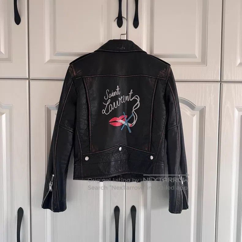 Saint Laurent Paris Saint Laurent Paris Distressed Vintage No Smoking Leather Size XS / US 0-2 / IT 36-38 - 2 Thumbnail